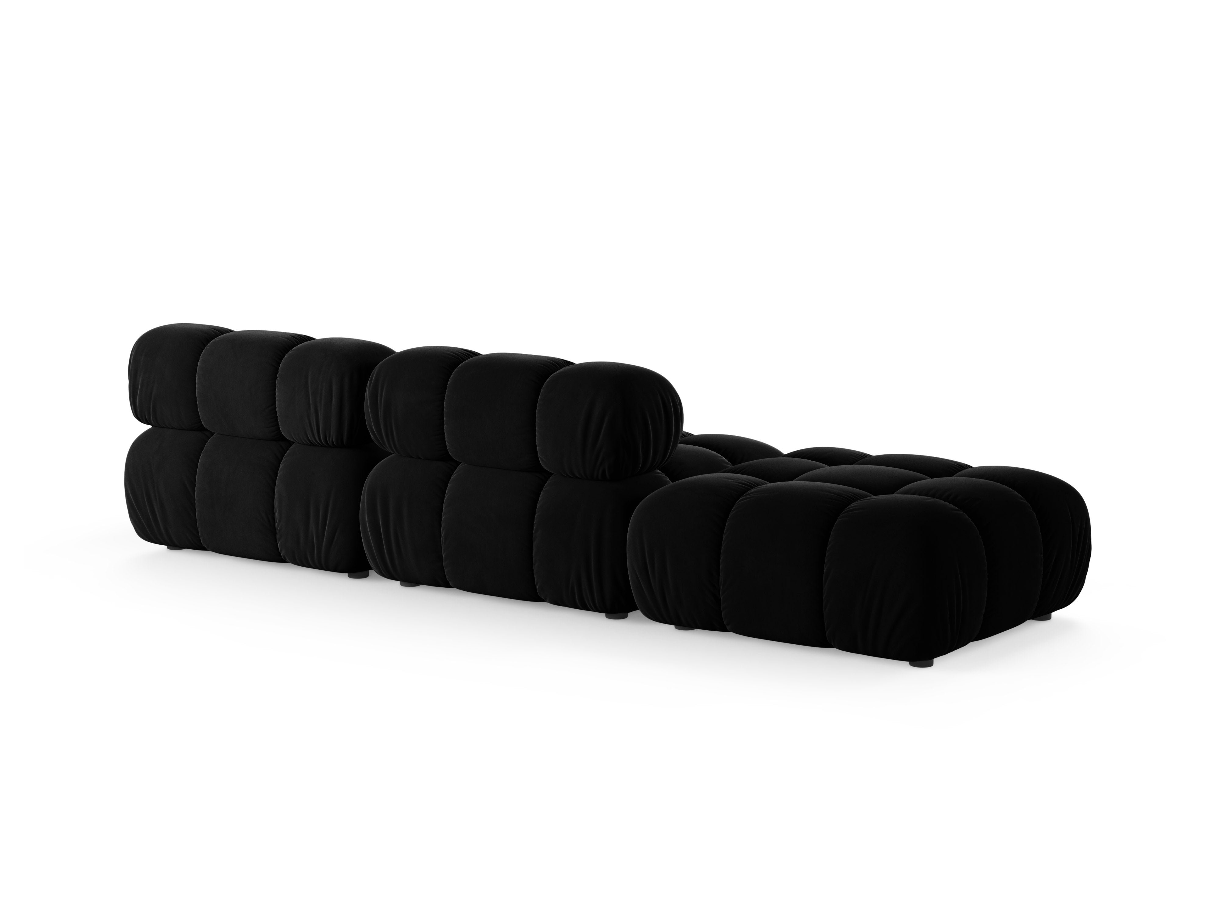 Modulares offenes Sofa BELLIS in schwarzem Samt