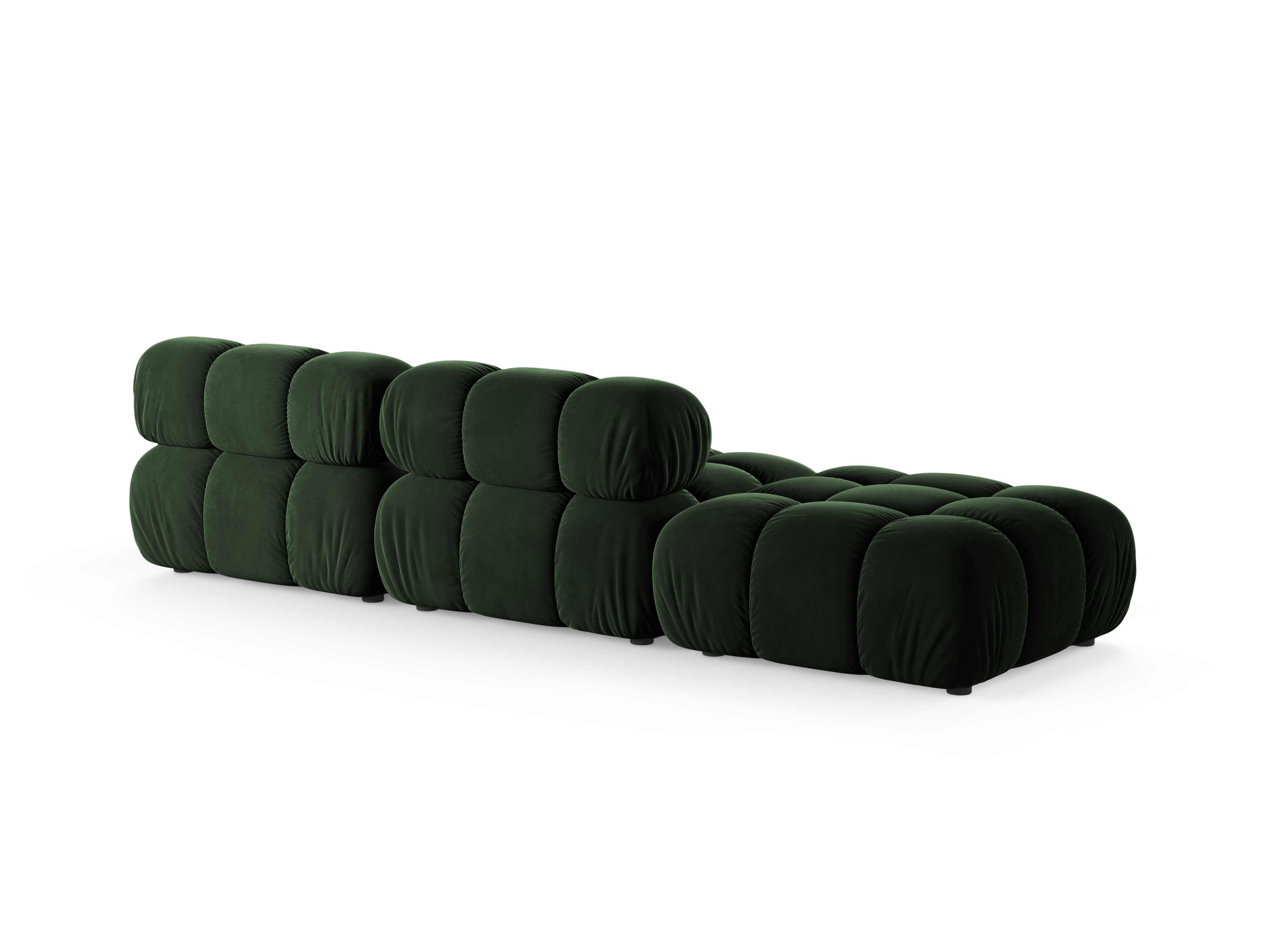 Modulares offenes Sofa BELLIS in Flaschengrün aus Samt
