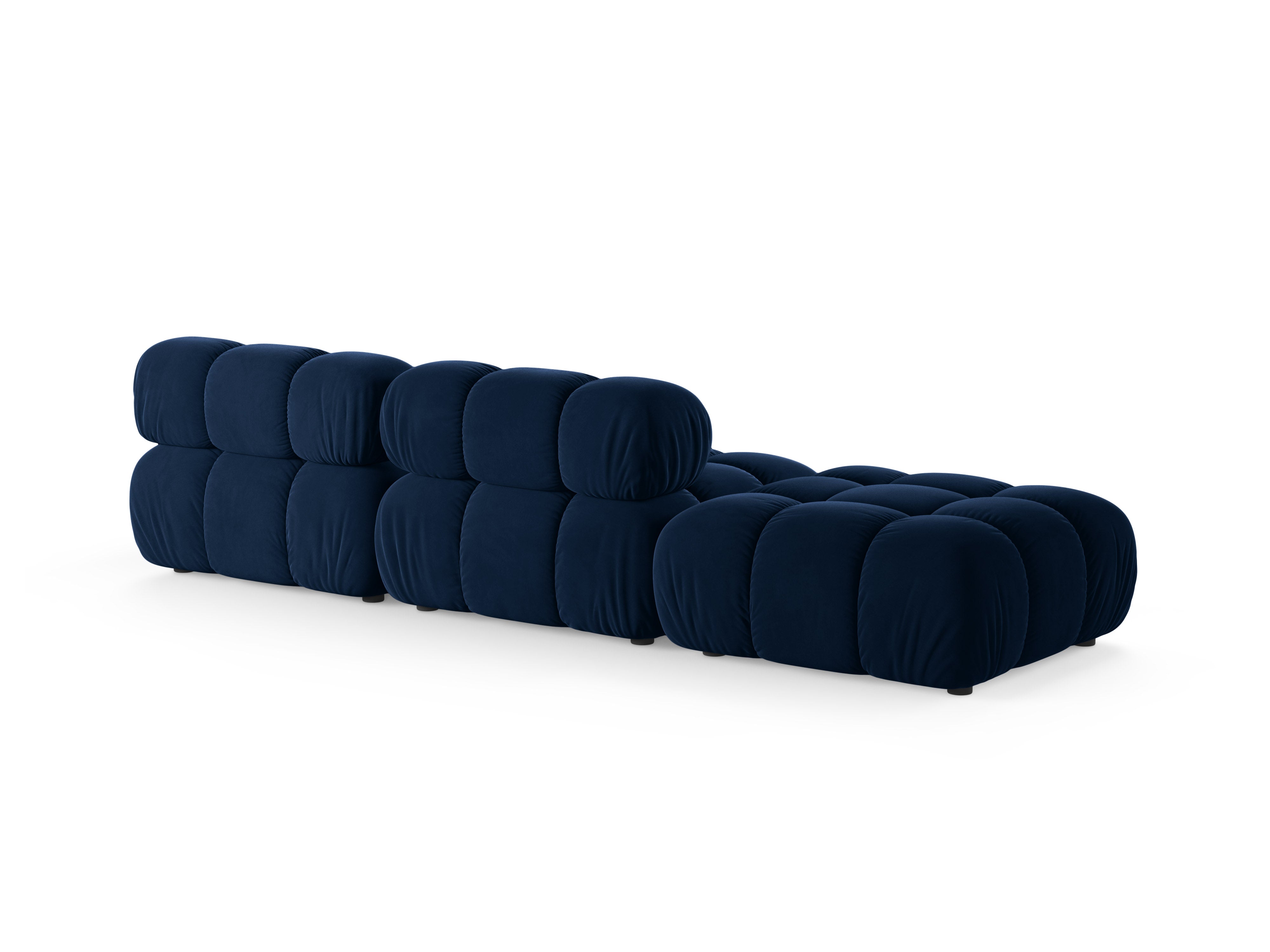 Modulares Sofa aus Samt, offene linke Variante BELLIS in königsblau.
