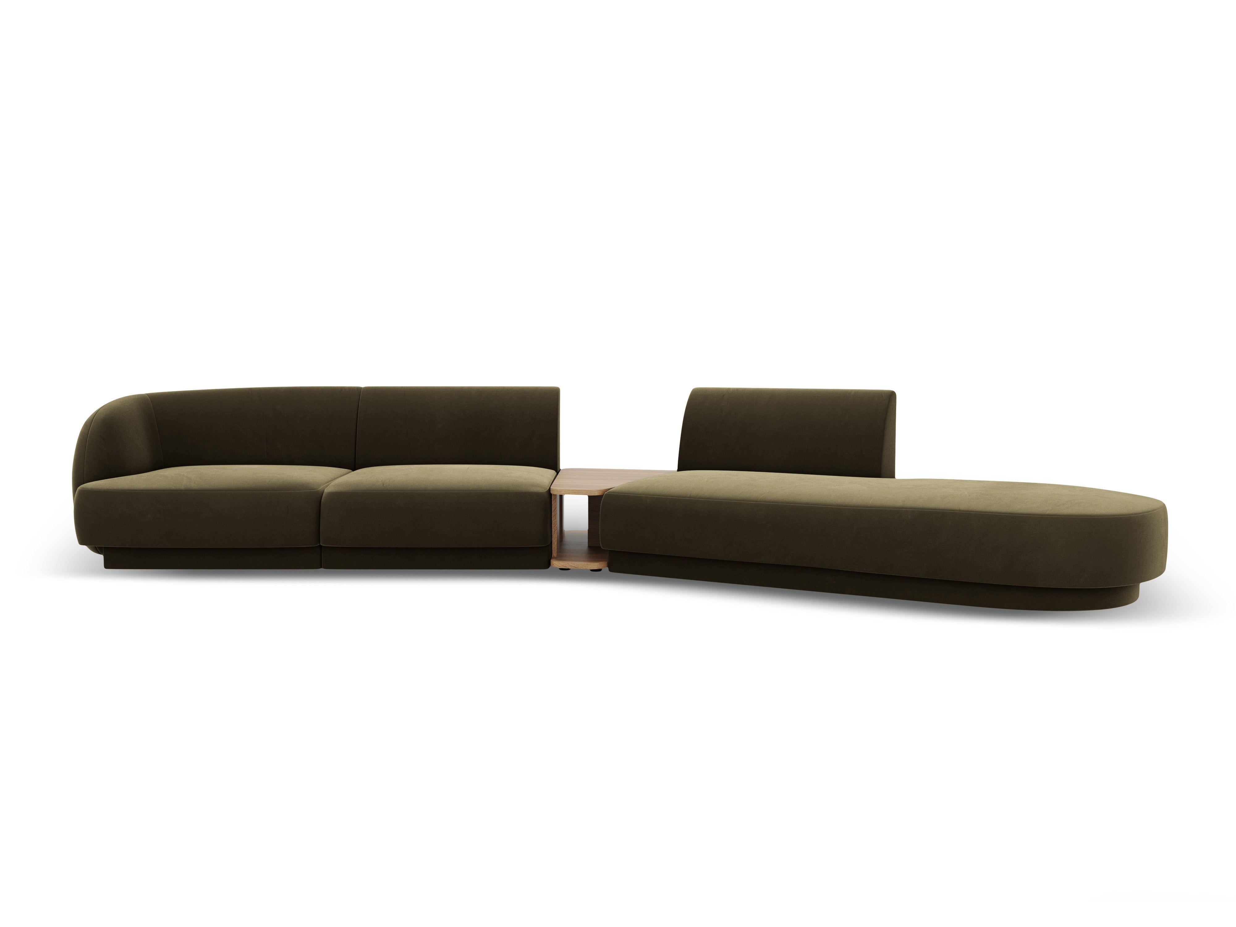 Modulares Sofa mit Tisch, 4-Sitzer, Samt MILEY, grün