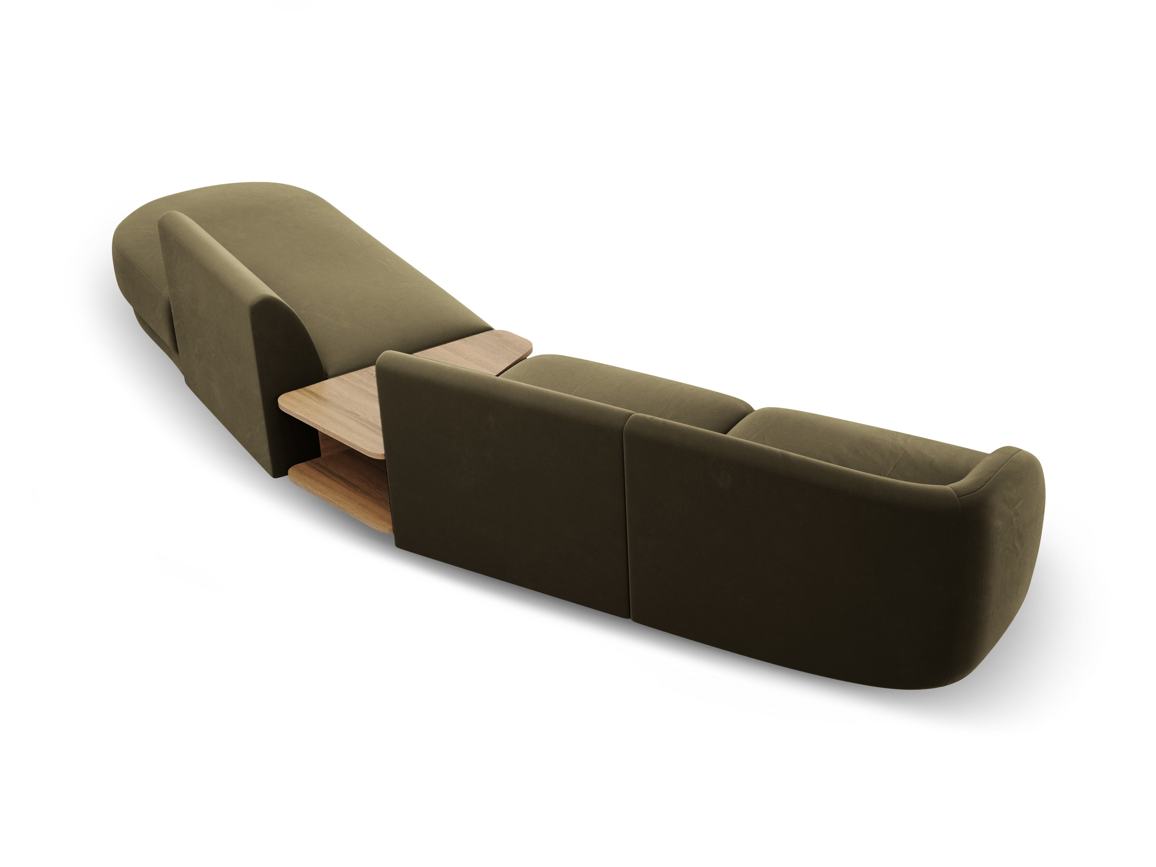 Modulares Sofa mit Tisch, 4-Sitzer, Samt MILEY, grün