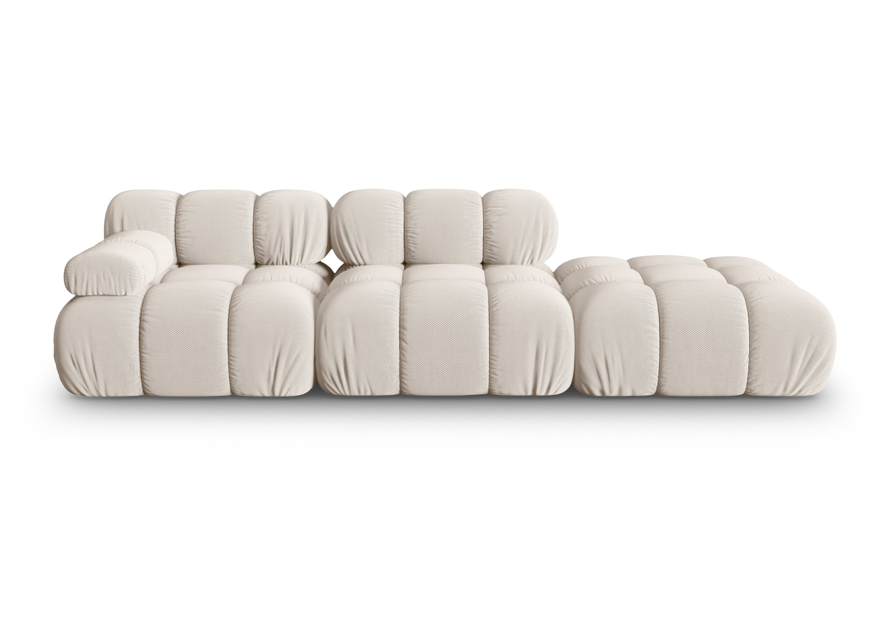 Modulares Sofa BELLIS mit offener rechter Seite in beigem 3D-Stoff