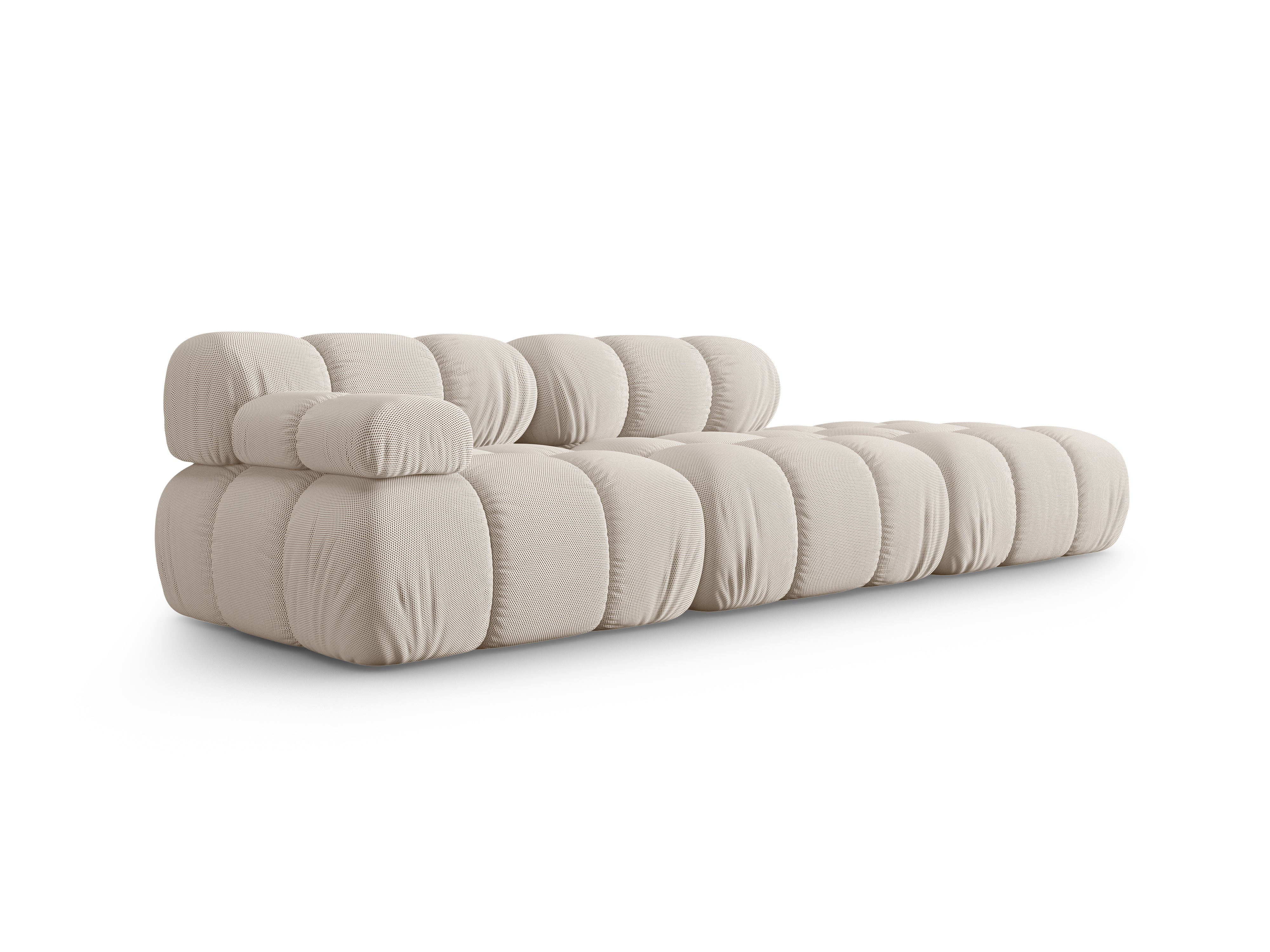 Modulares Sofa BELLIS mit offener rechter Seite in beigem 3D-Stoff