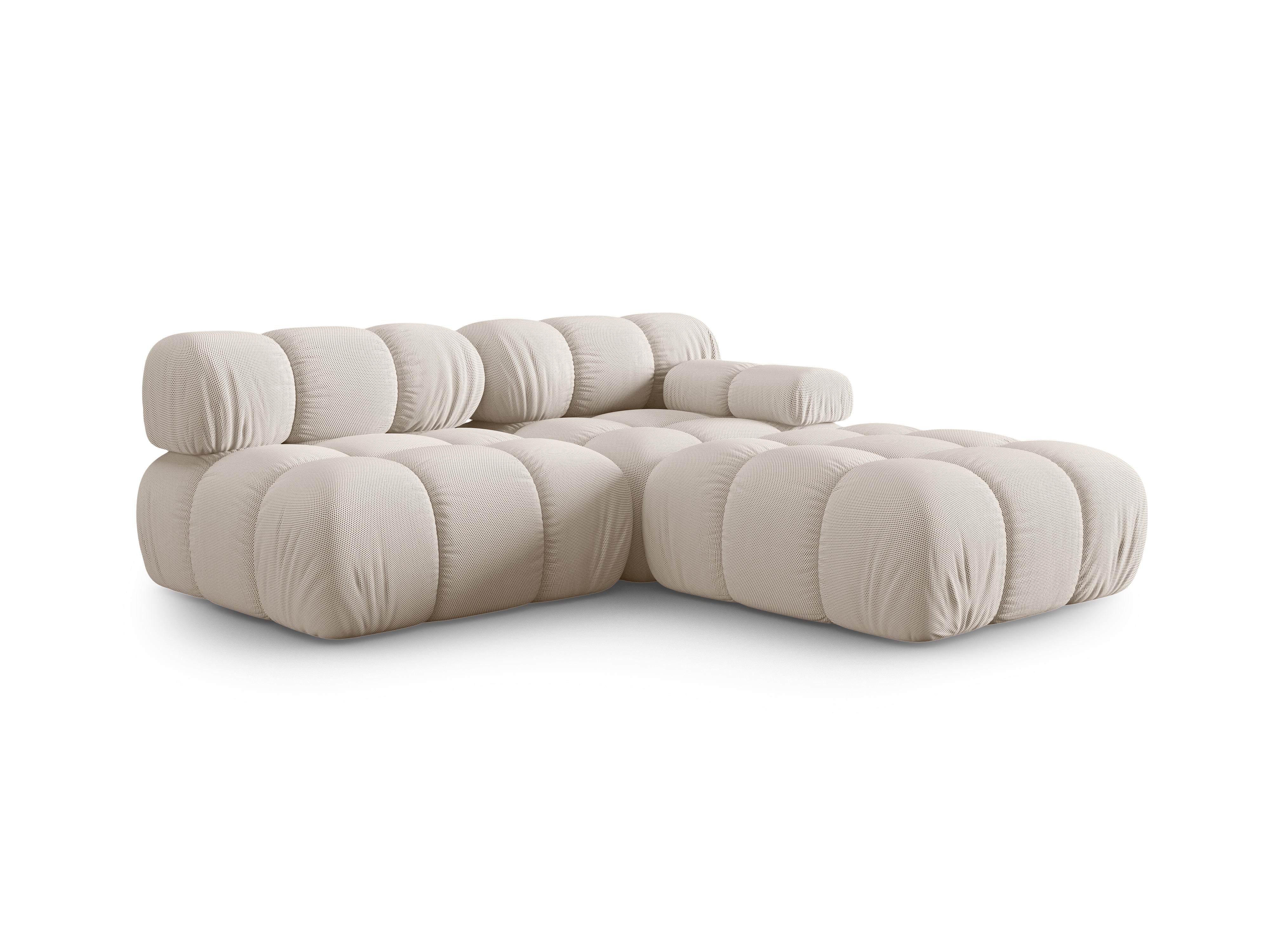 Modulares Sofa BELLIS mit offener rechter Seite in beigem 3D-Stoff