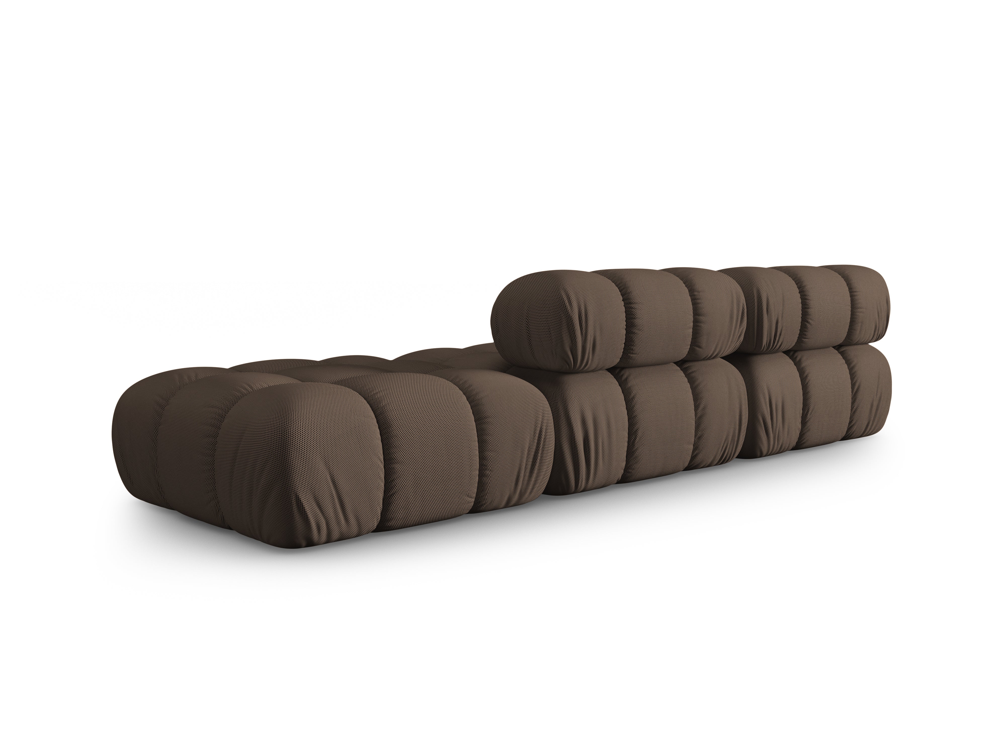 Modulares Sofa BELLIS mit offener rechter Seite in braunem 3D-Stoff