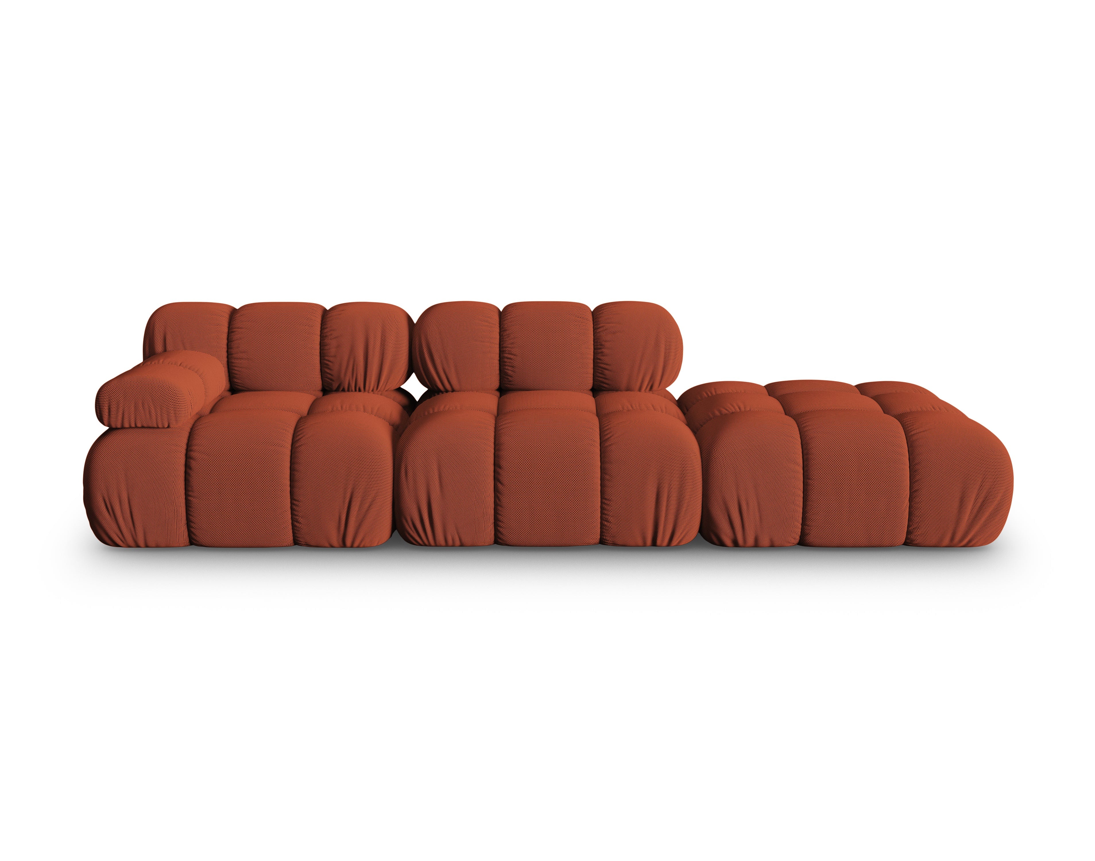 Modulares Sofa mit offener rechter Seite BELLIS in ziegelrotem 3D-Stoff