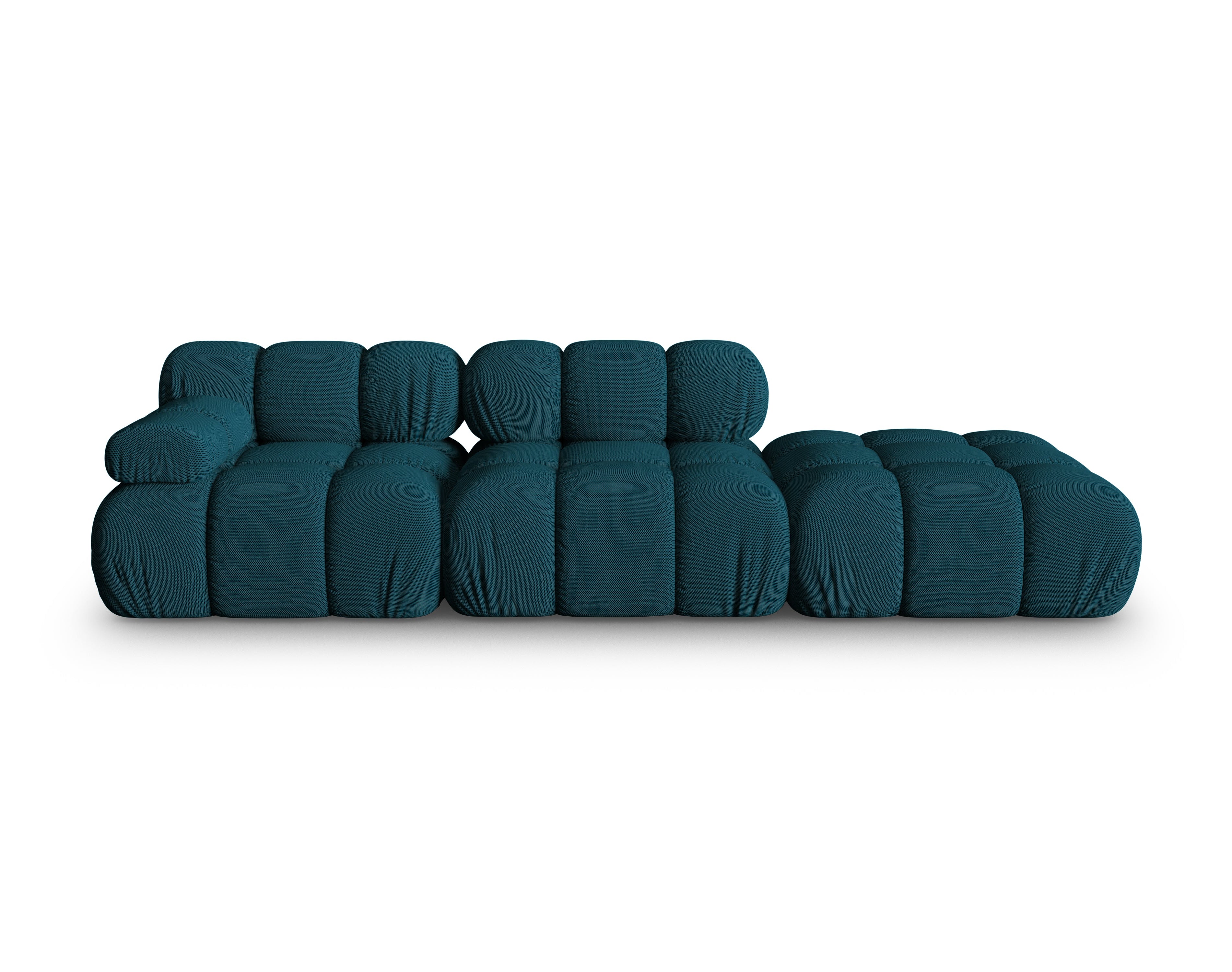 Modulares Sofa BELLIS mit offener rechter Seite in marineblauem 3D-Stoff