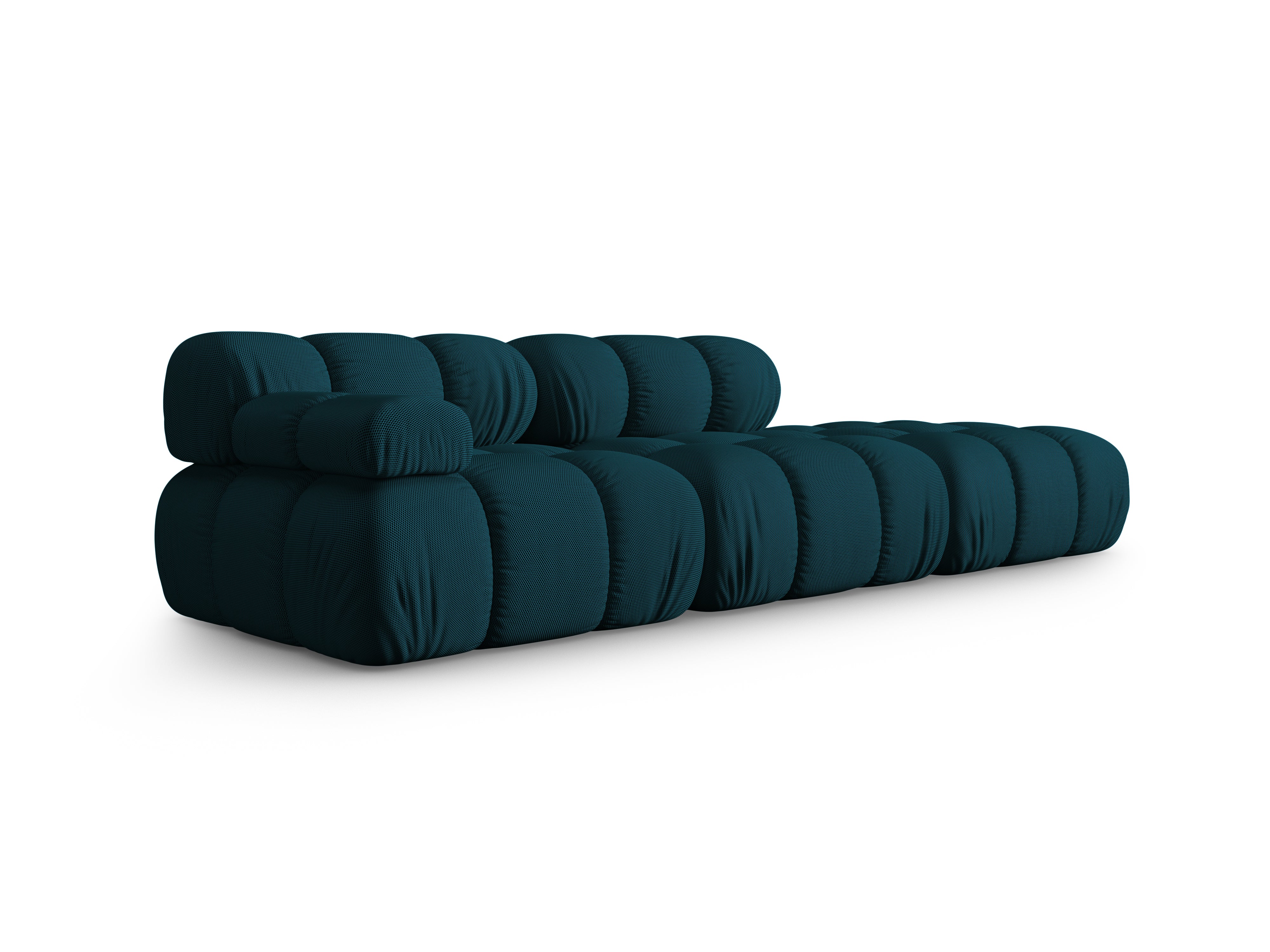 Modulares Sofa BELLIS mit offener rechter Seite in marineblauem 3D-Stoff