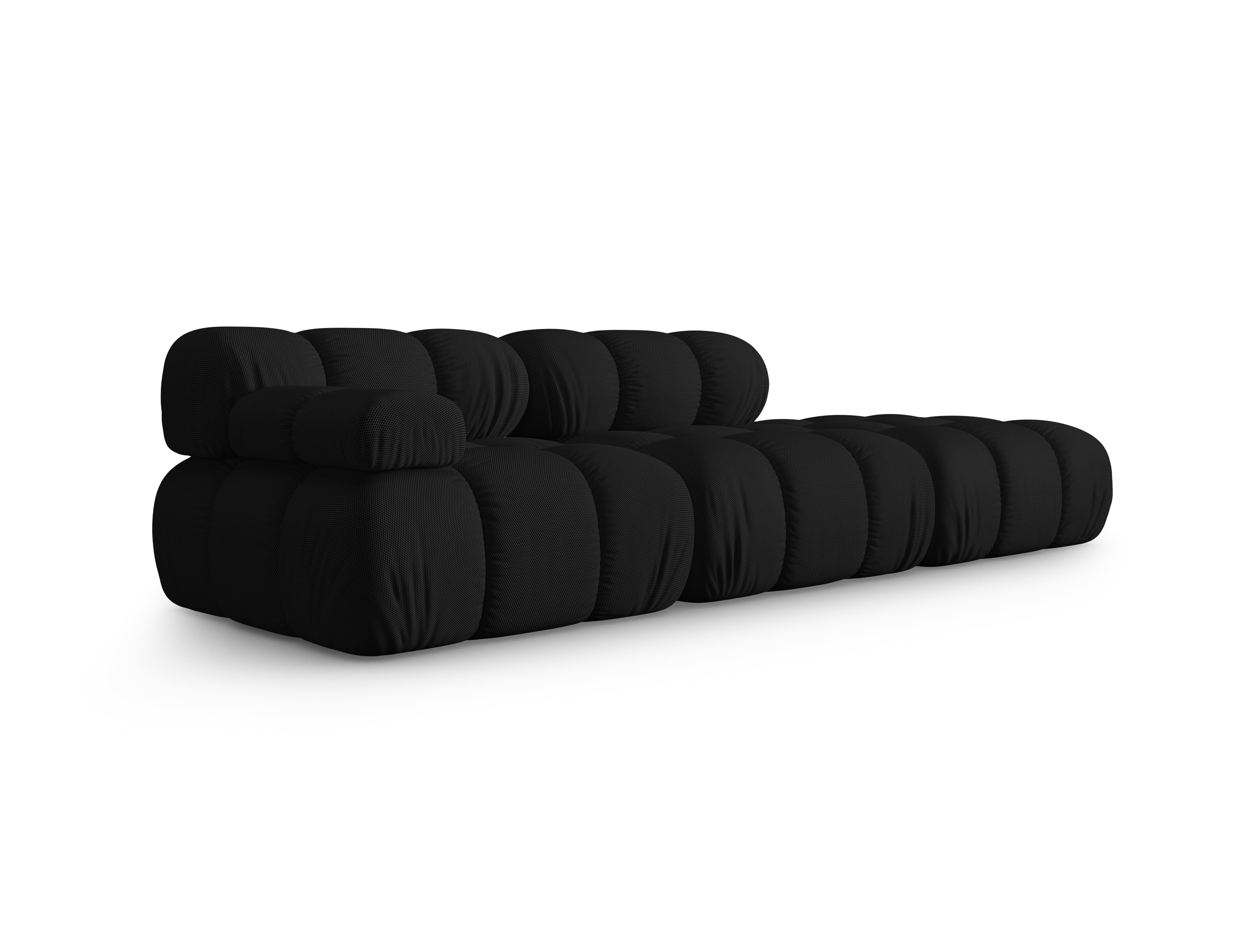 Modulares Sofa BELLIS mit offener rechter Seite in schwarzem 3D-Stoff