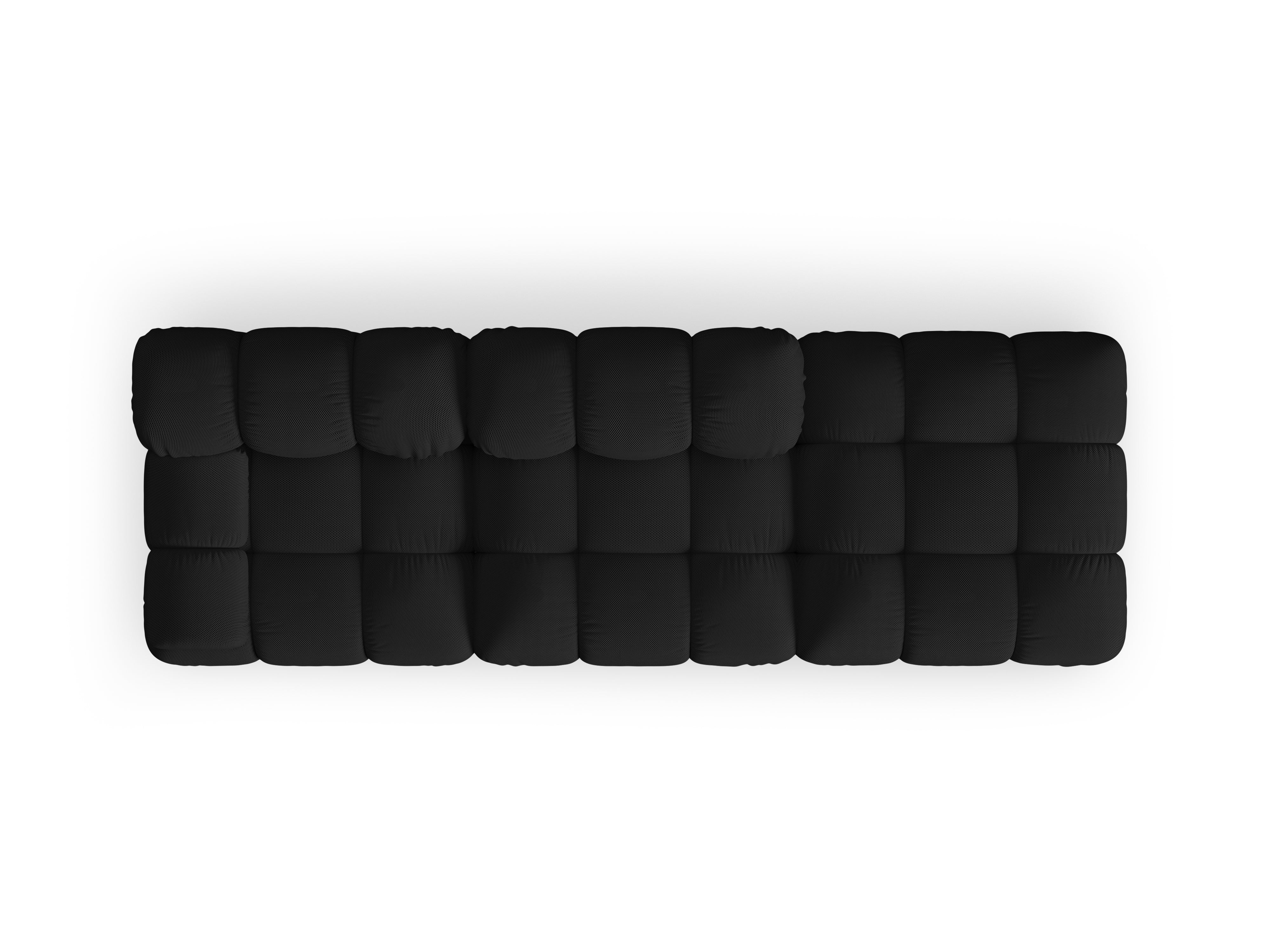 Modulares Sofa BELLIS mit offener rechter Seite in schwarzem 3D-Stoff