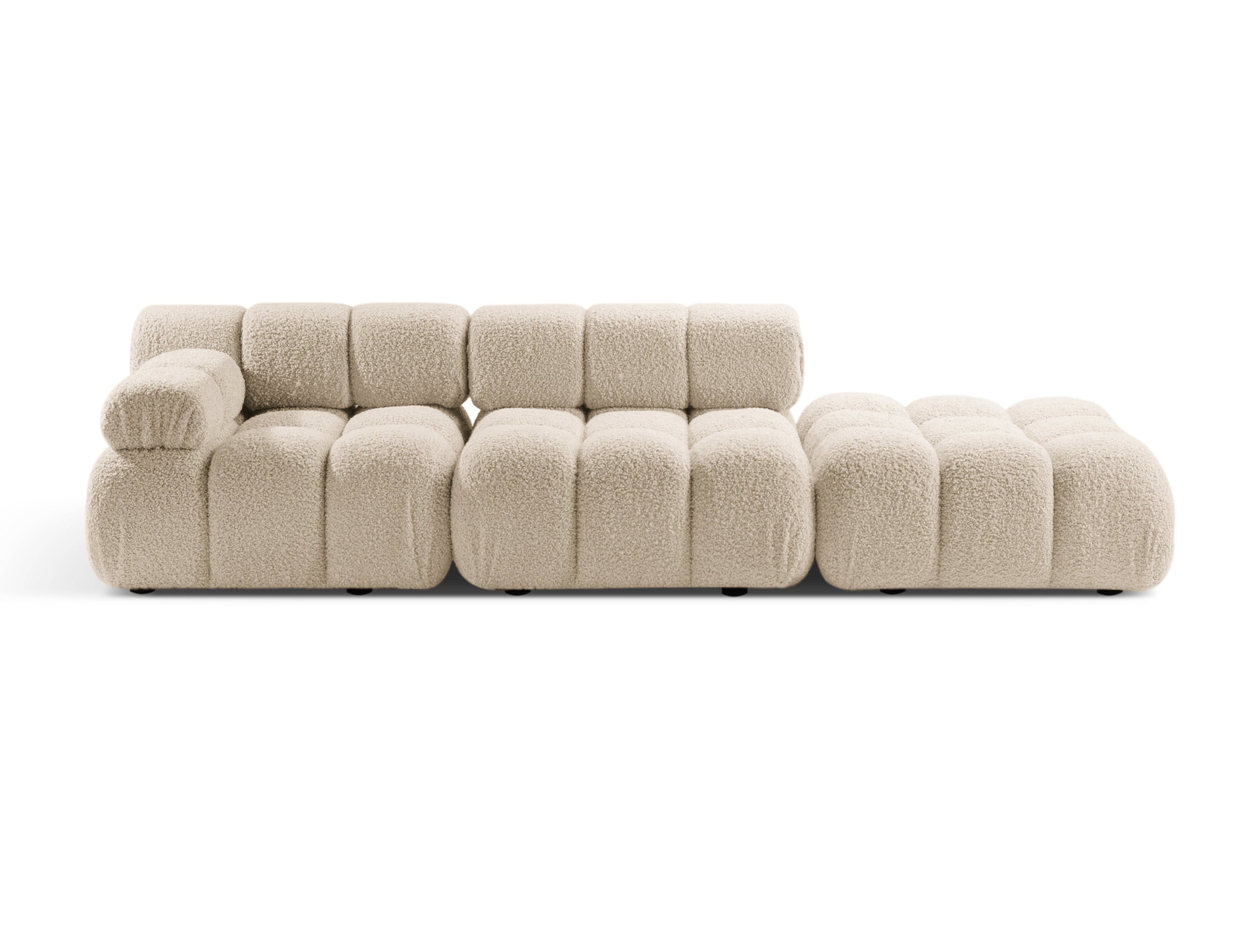 Modulares Sofa mit offener rechter Seite BELLIS in beigem Boucle.