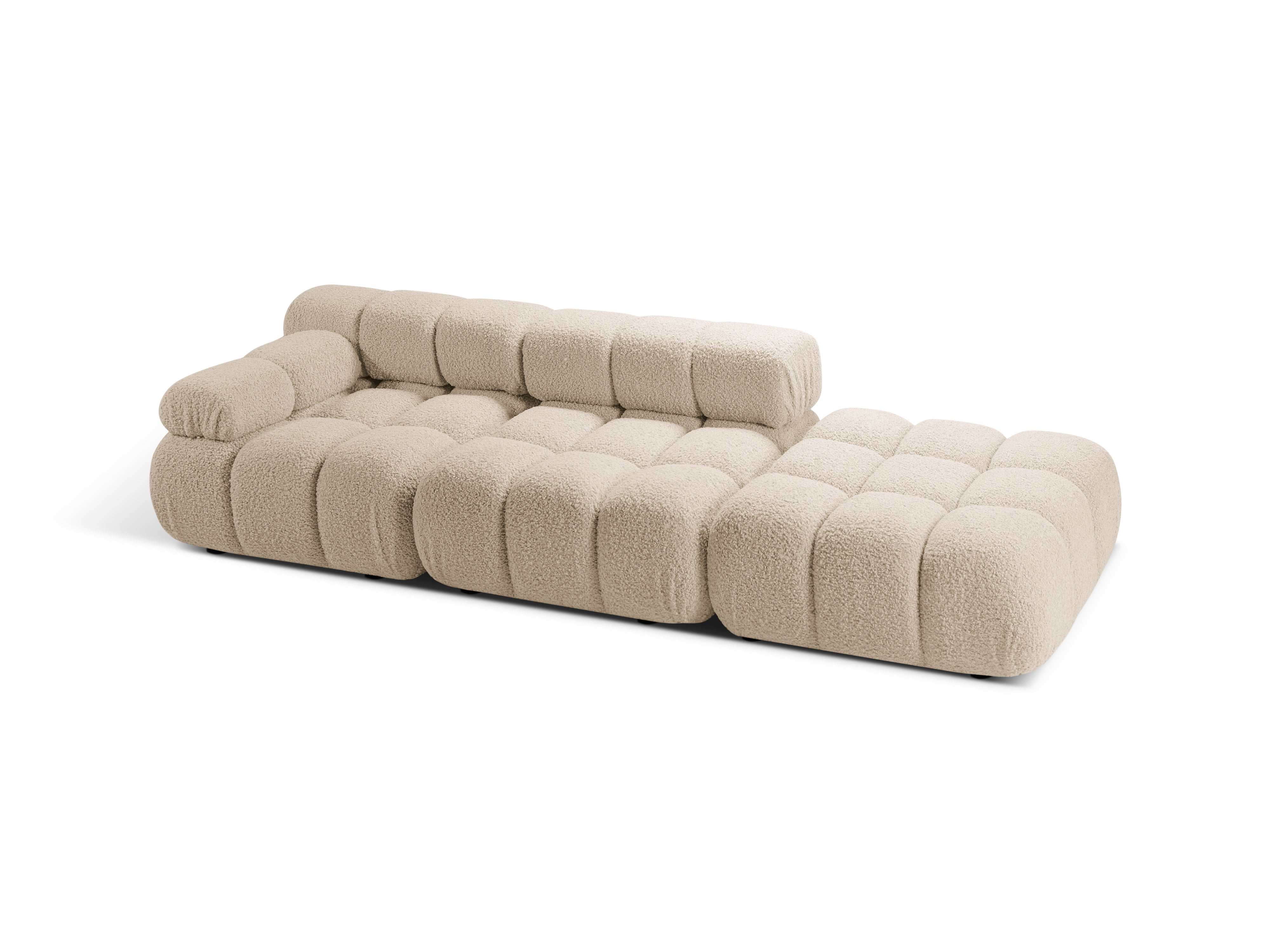 Modulares Sofa mit offener rechter Seite BELLIS in beigem Boucle.