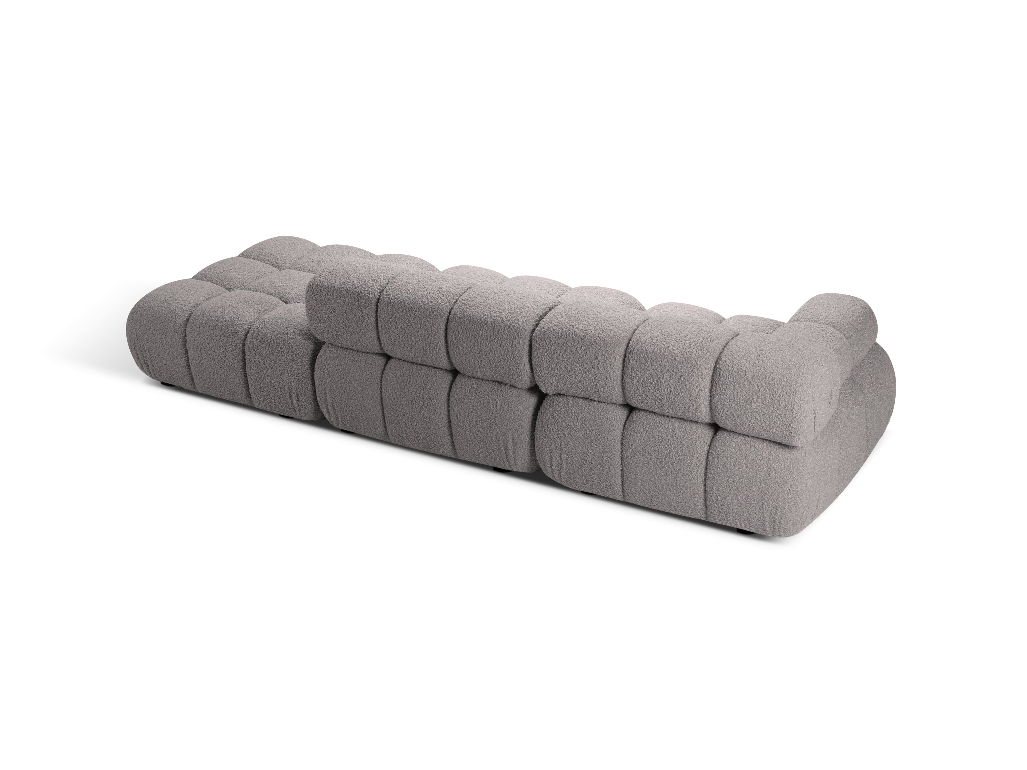 Modulares Sofa mit offener rechter Seite BELLIS in grauem Boucle.