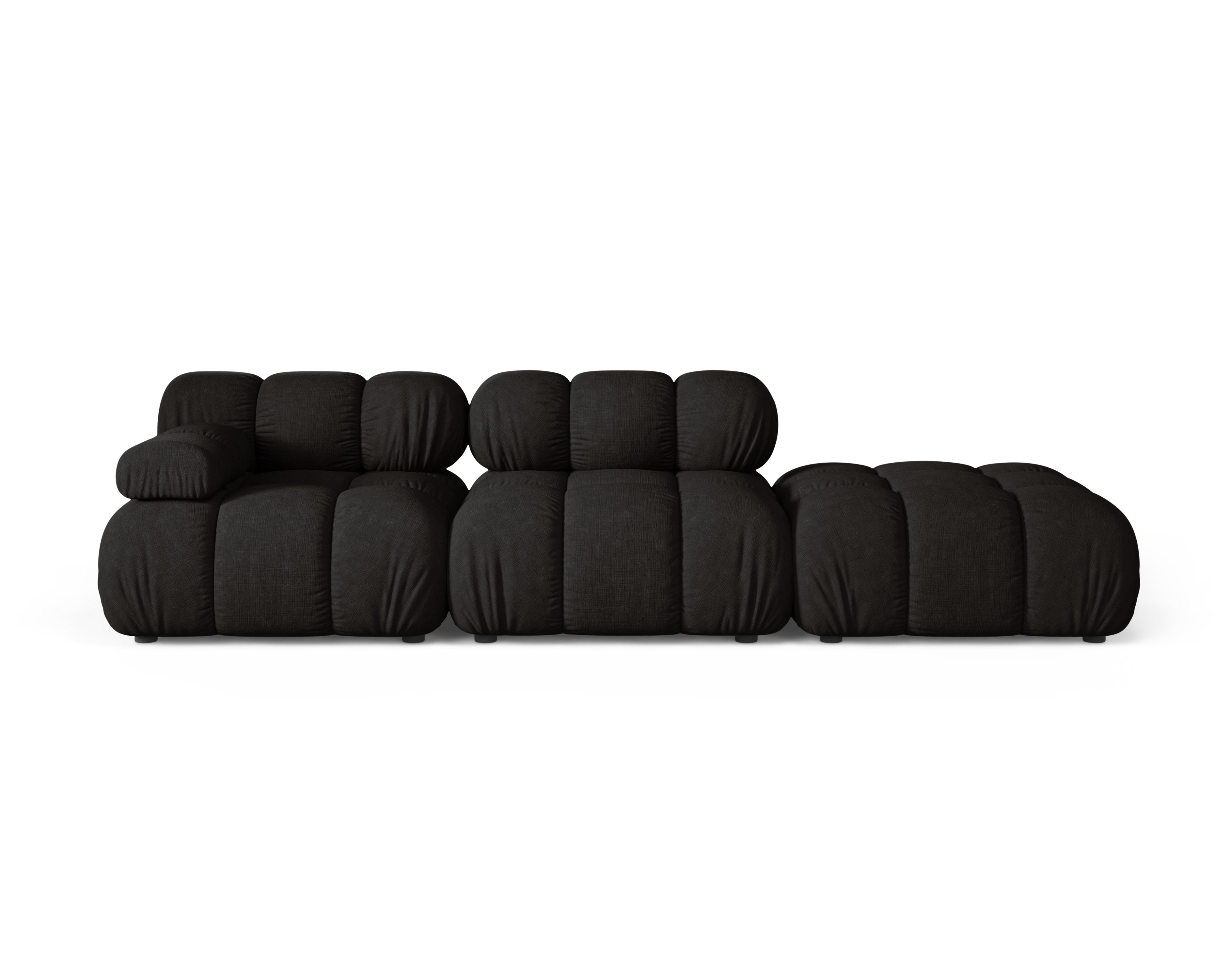 Modulares offenes Sofa BELLIS rechtsseitig in Schwarz