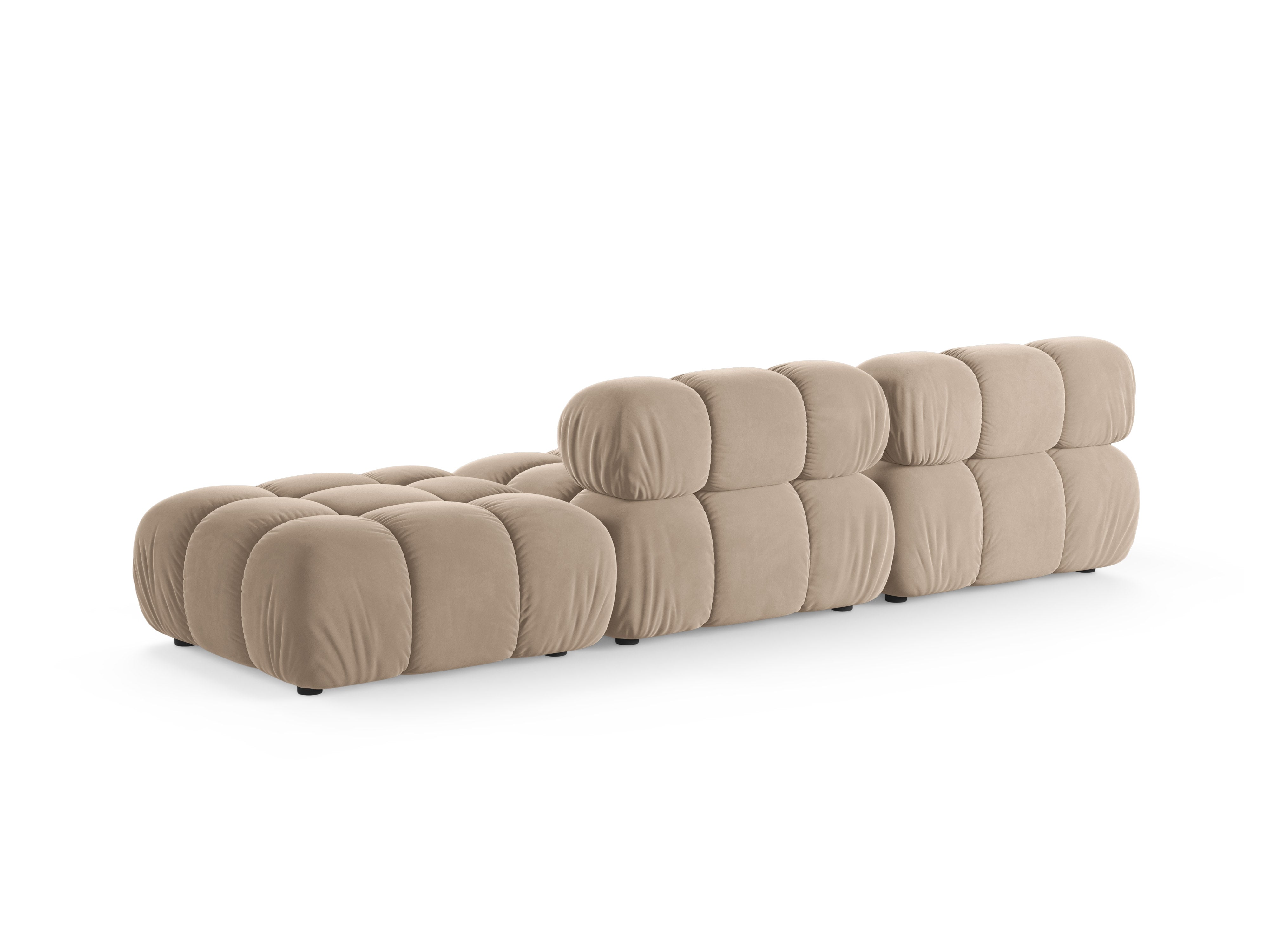 Modulares Sofa mit offener rechter Seite BELLIS in beigem Velours