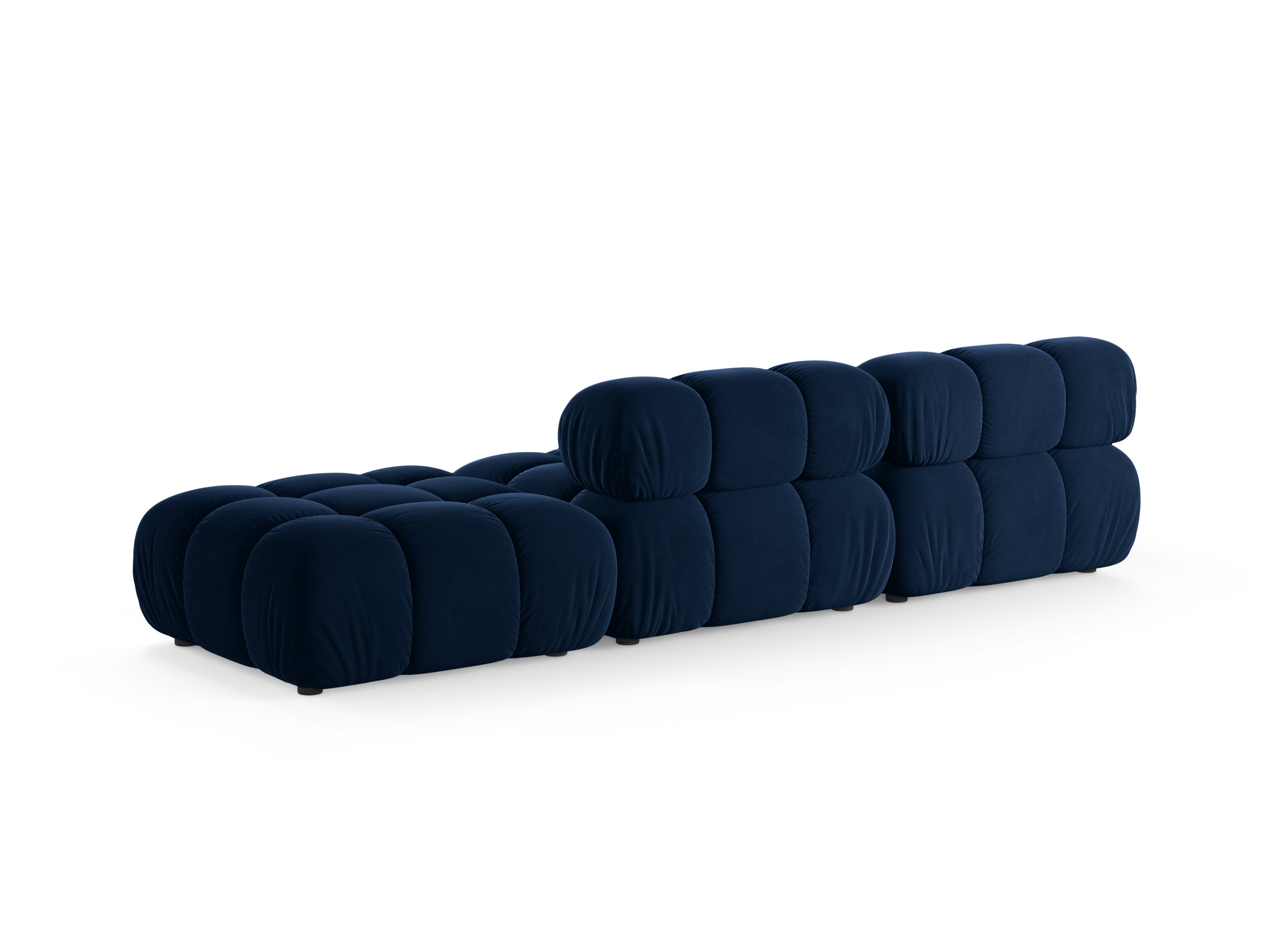 Modulares Sofa aus Samt, offen, rechtsseitig, BELLIS in königsblau.
