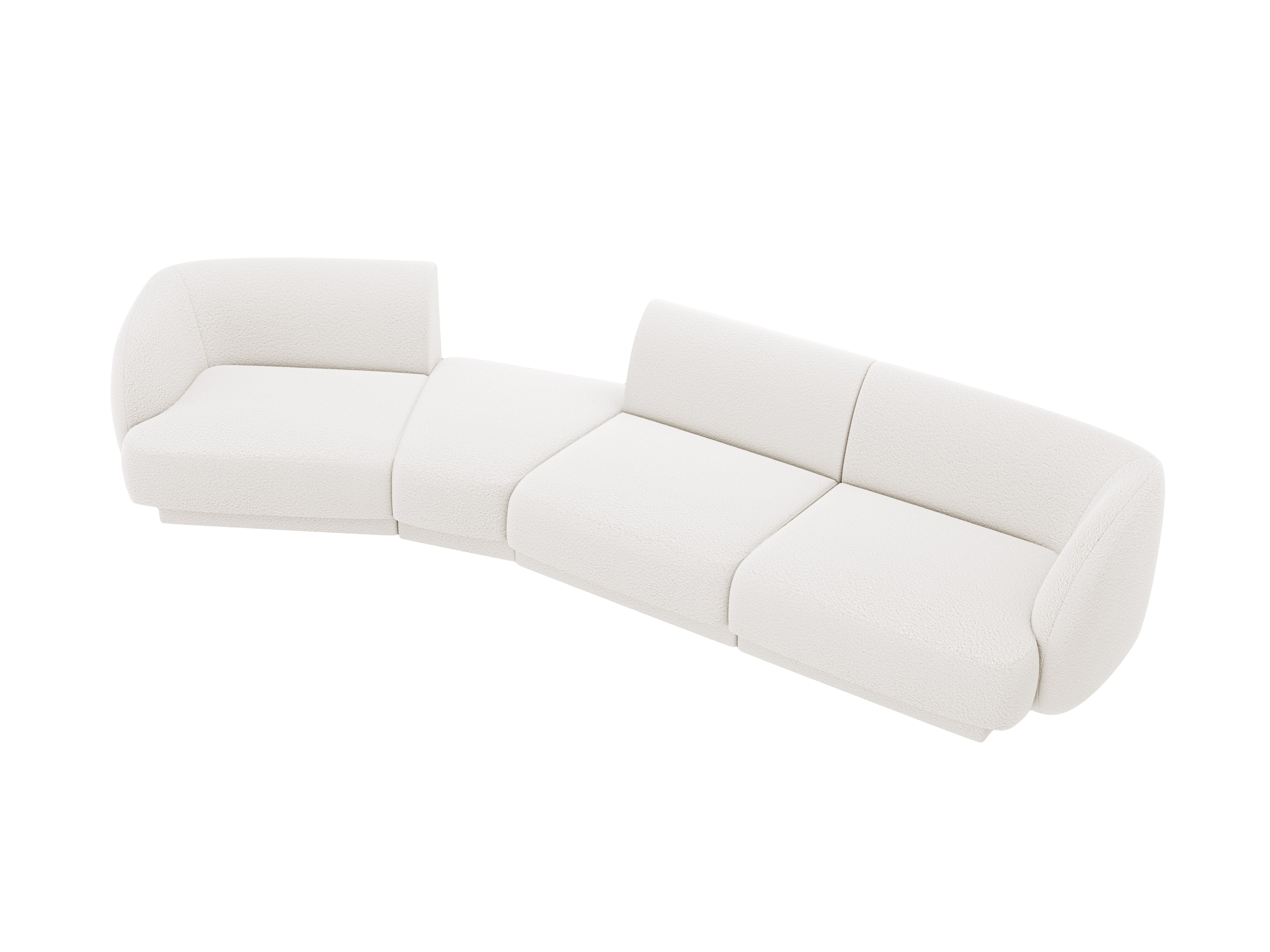 Left-facing modular sofa for 6 people MILEY white boucle