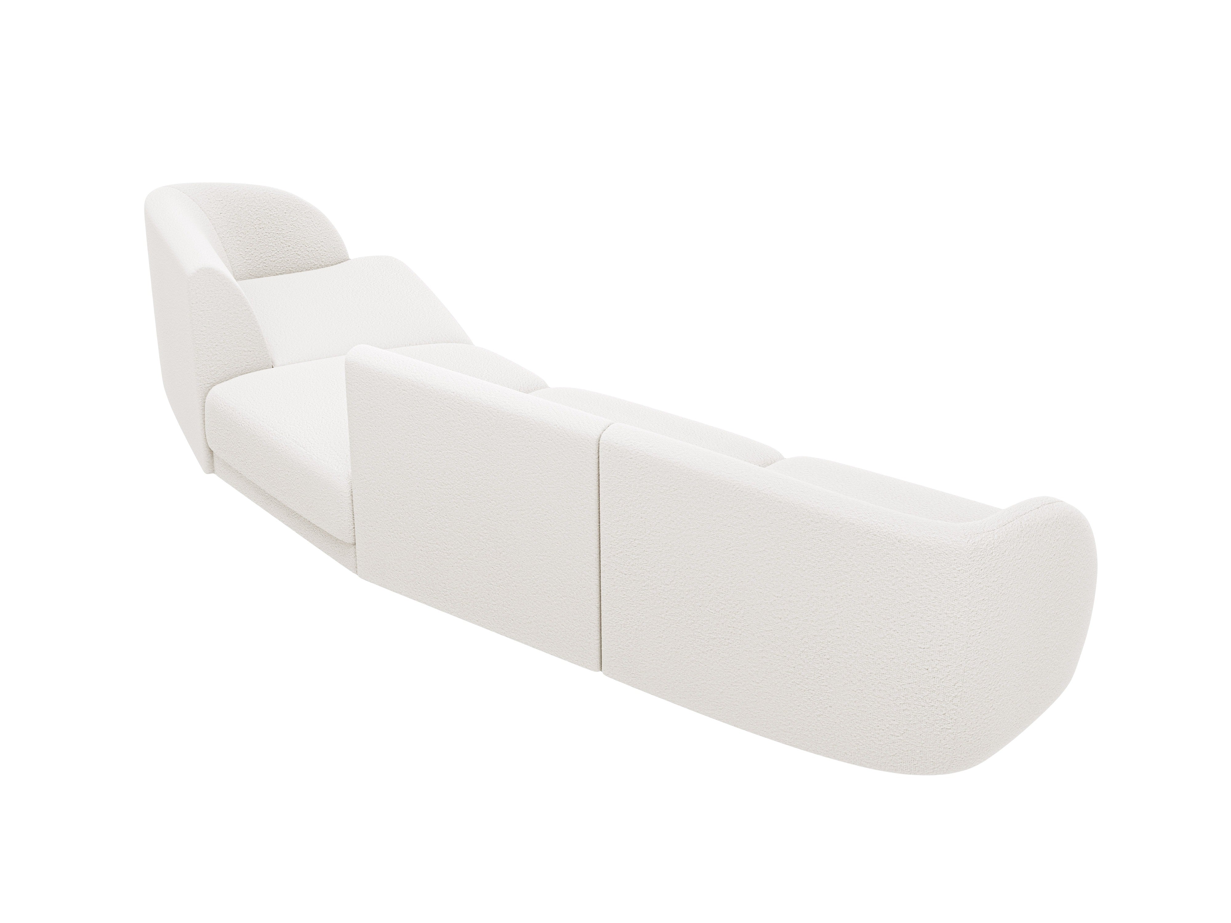 Rechtsseitiges 6-sitziges Modulsofa MILEY in weißem Boucle