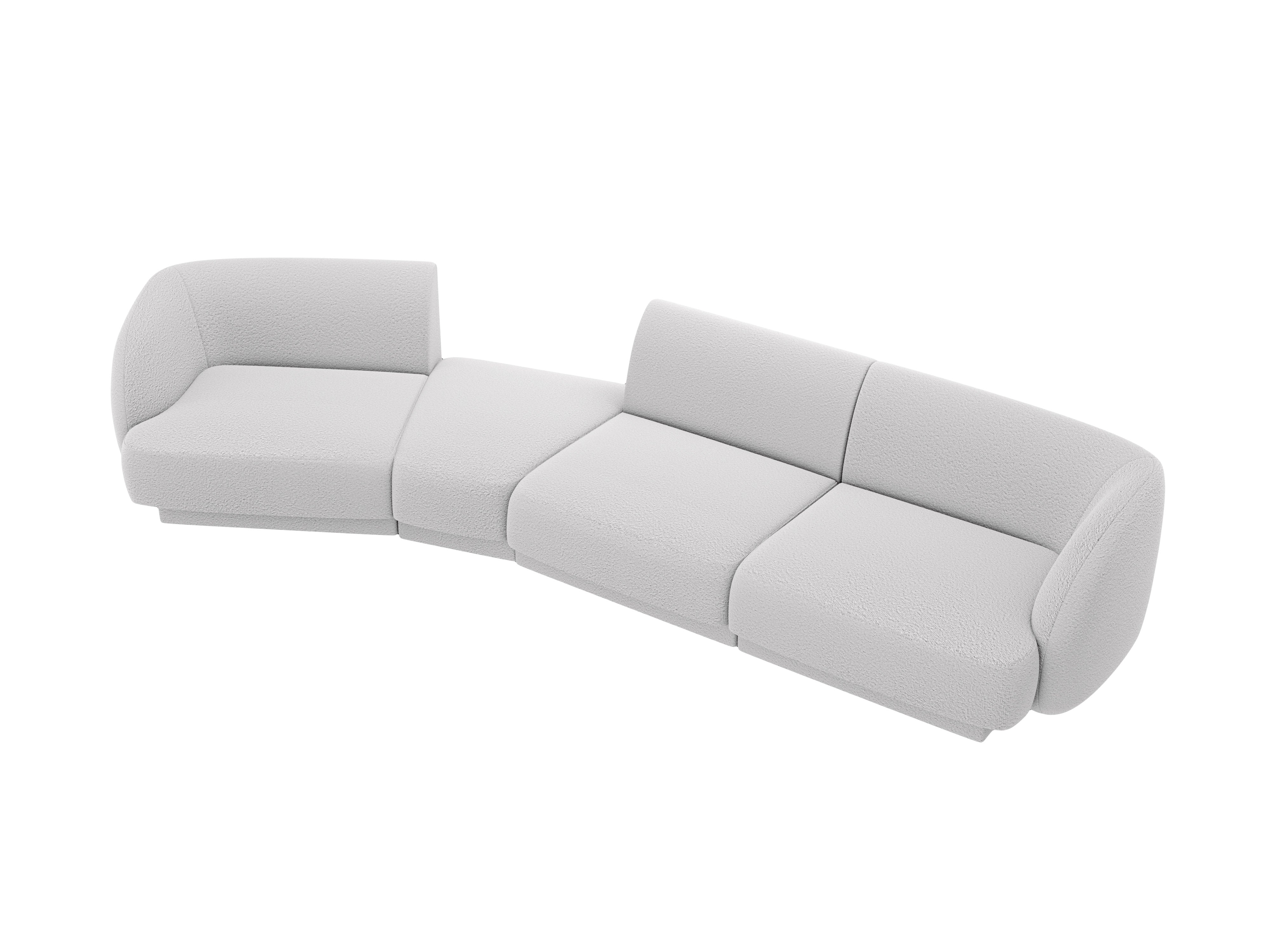 Modulares Sofa linksseitig für 6 Personen MILEY hellgrau Boucle