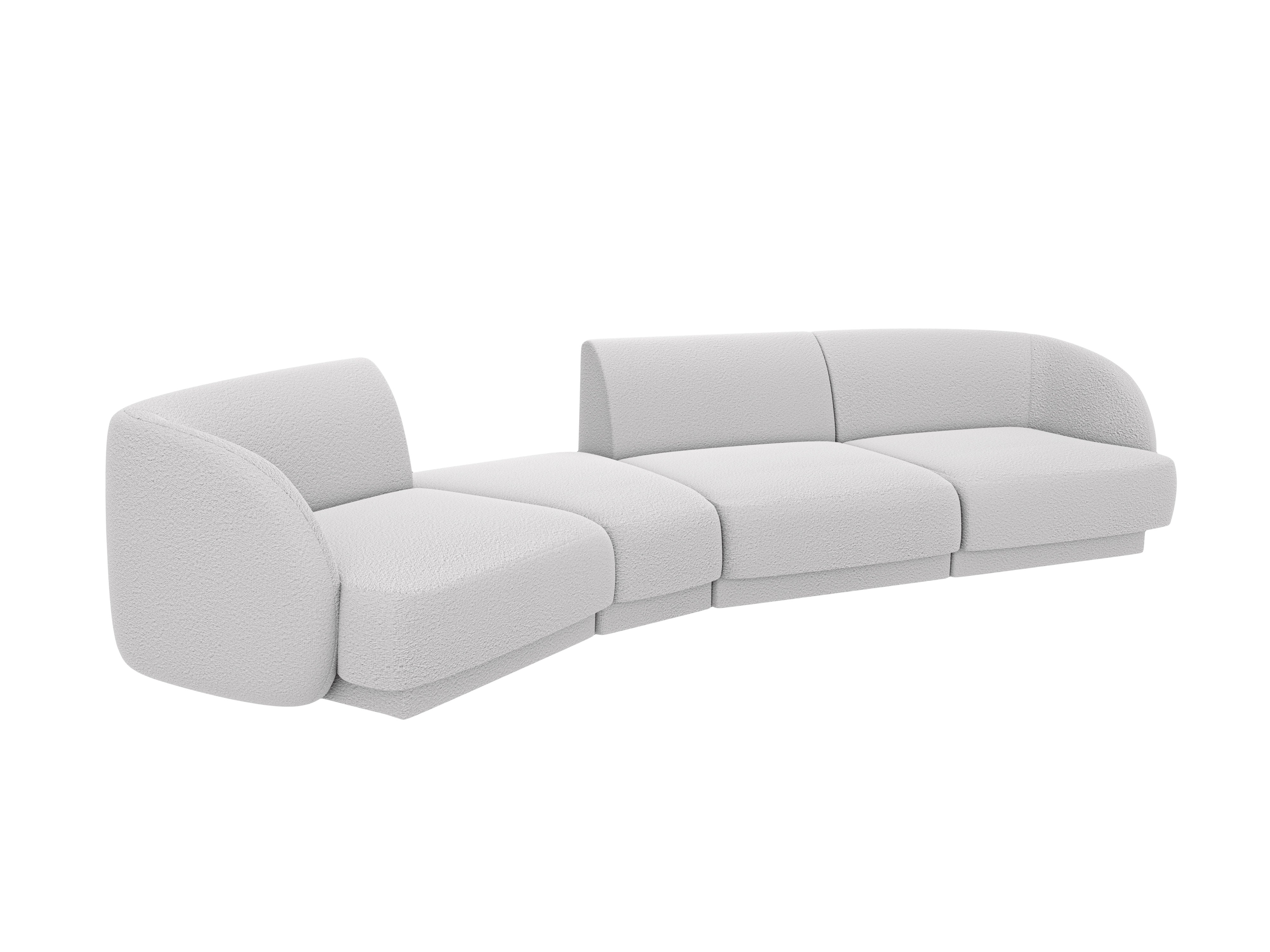 Modulares Sofa linksseitig für 6 Personen MILEY hellgrau Boucle