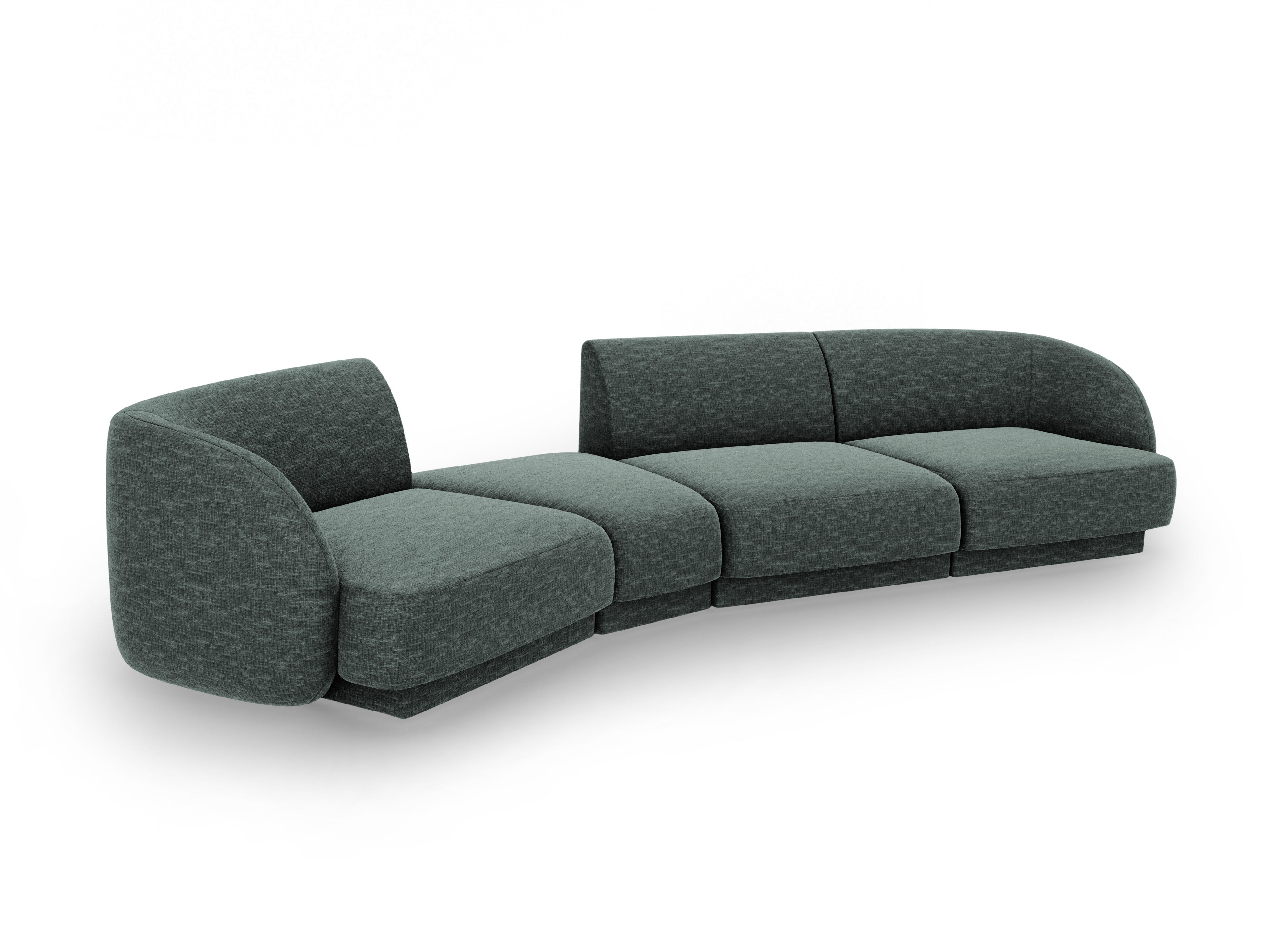 Modulares Sofa linksseitig für 6 Personen MILEY petrol samtig