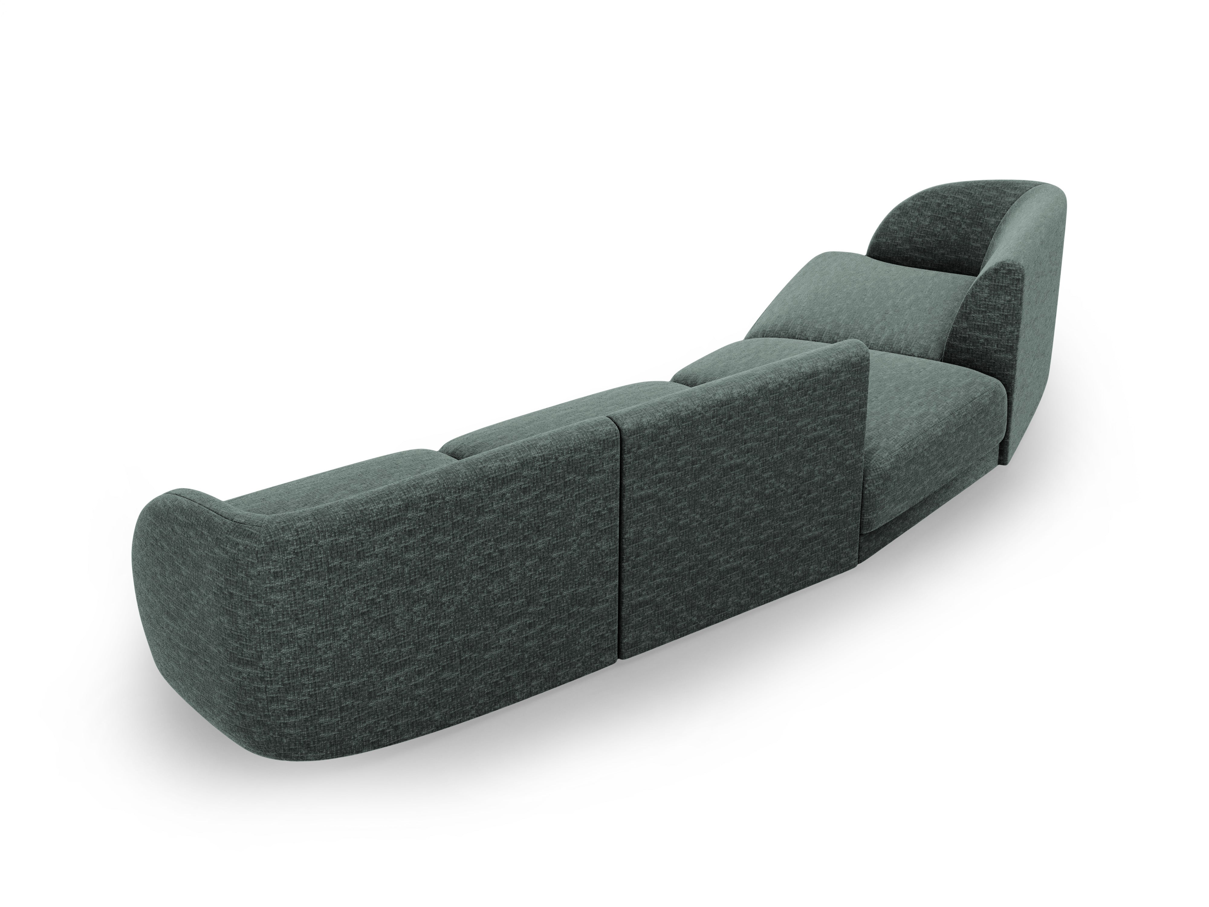 Modulares Sofa linksseitig für 6 Personen MILEY petrol samtig