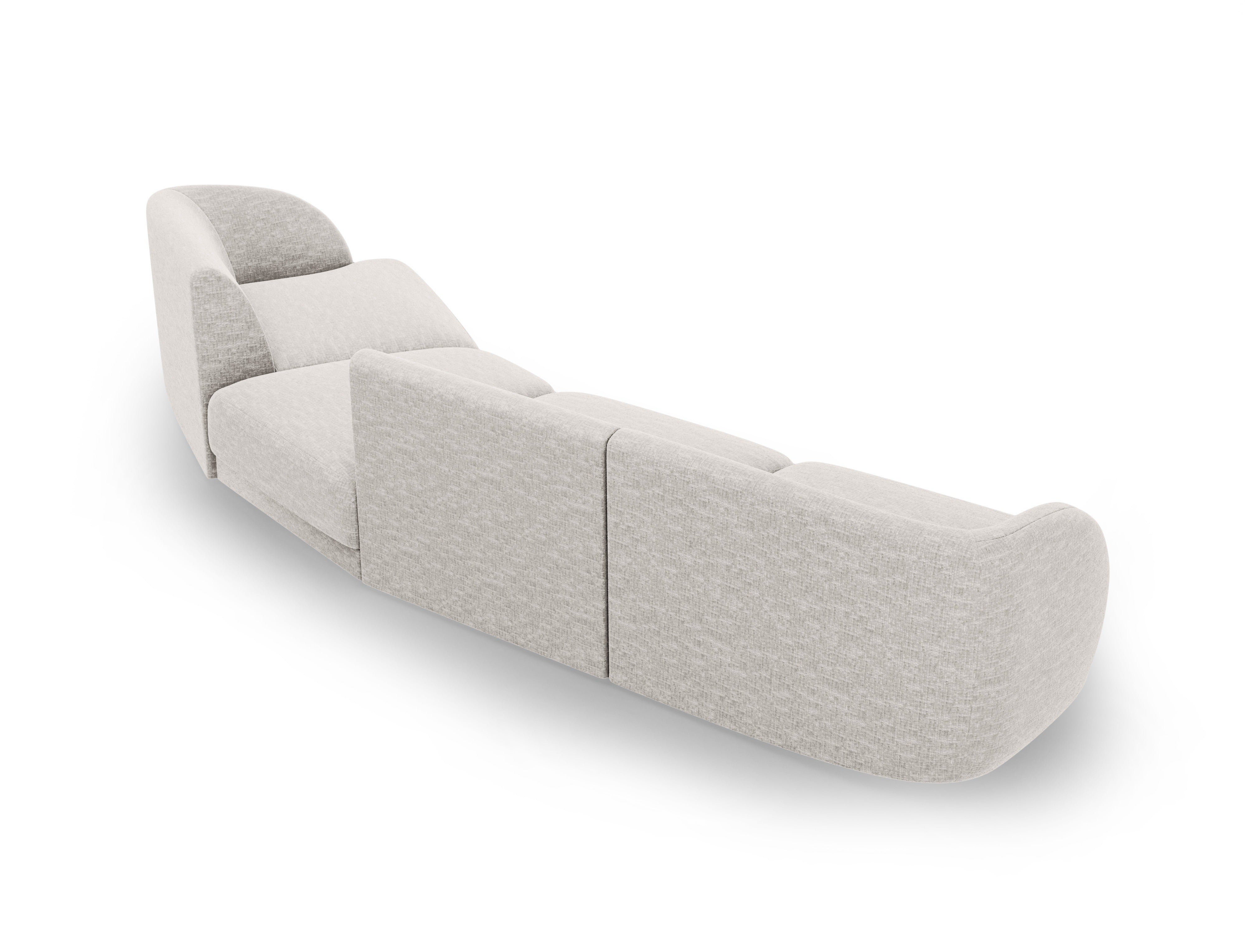 Right-facing modular sofa for 6 people MILEY gray chenille