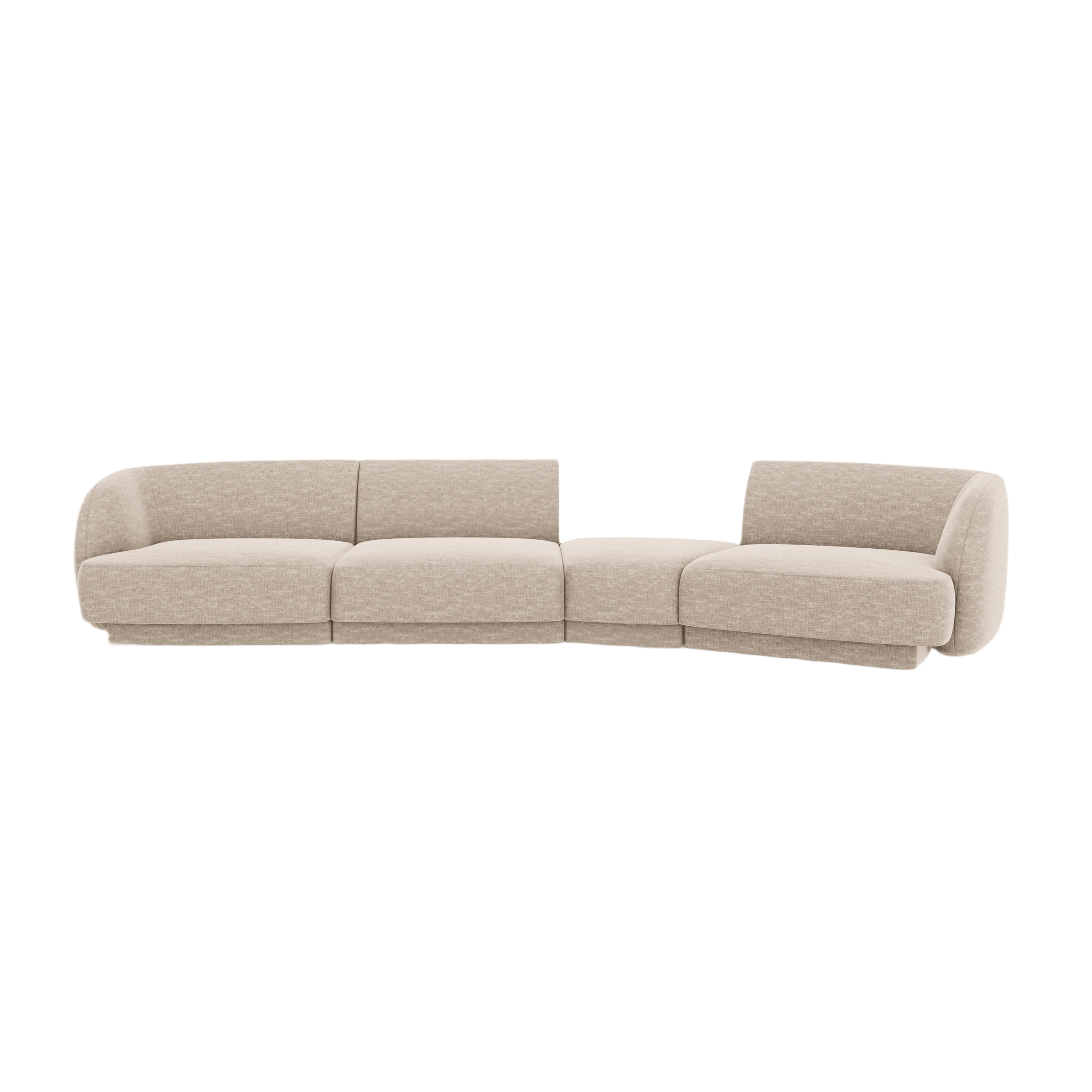 Modularsofa rechtsseitig für 6 Personen MILEY beige Chenille