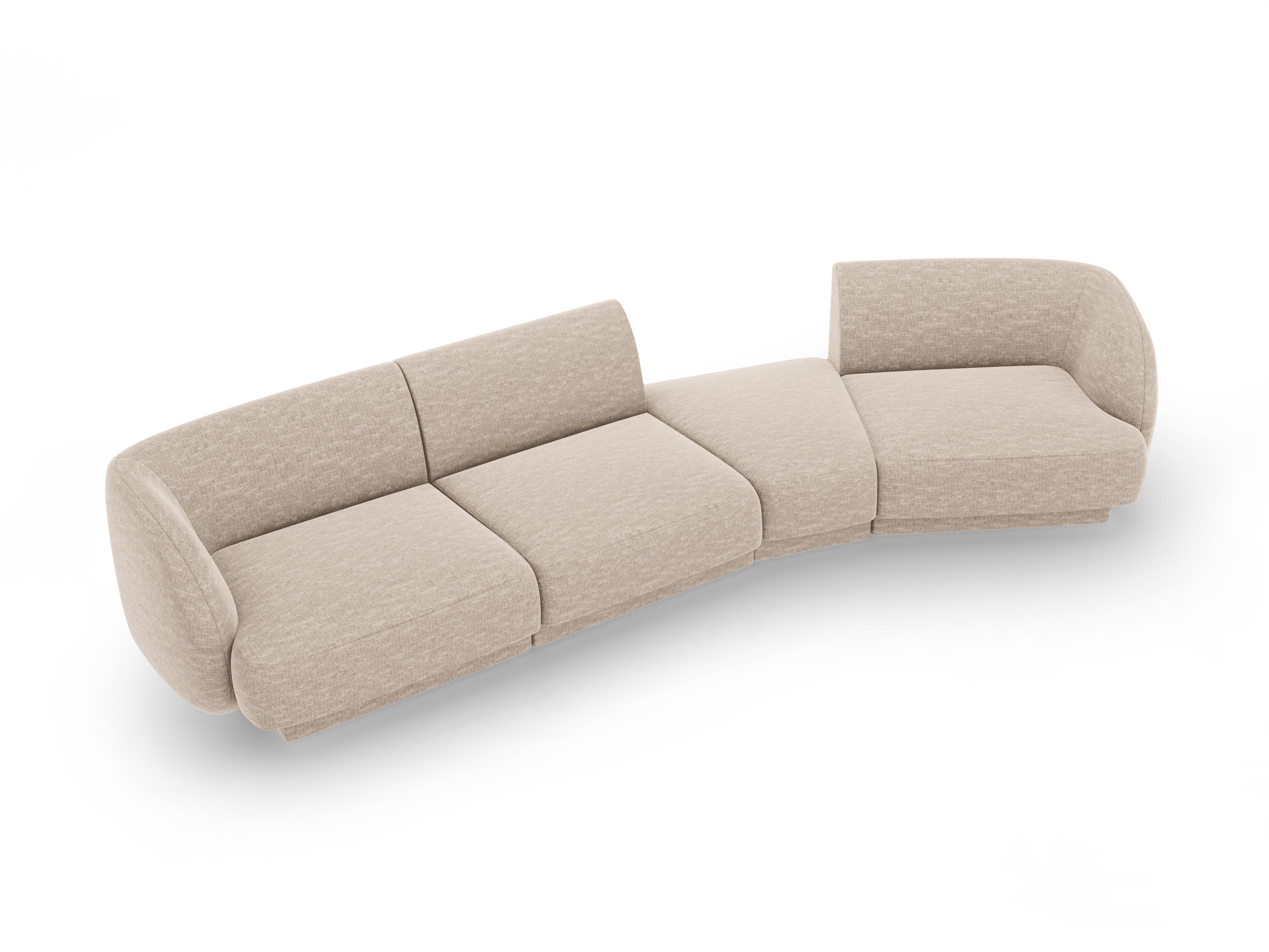 Modularsofa rechtsseitig für 6 Personen MILEY beige Chenille
