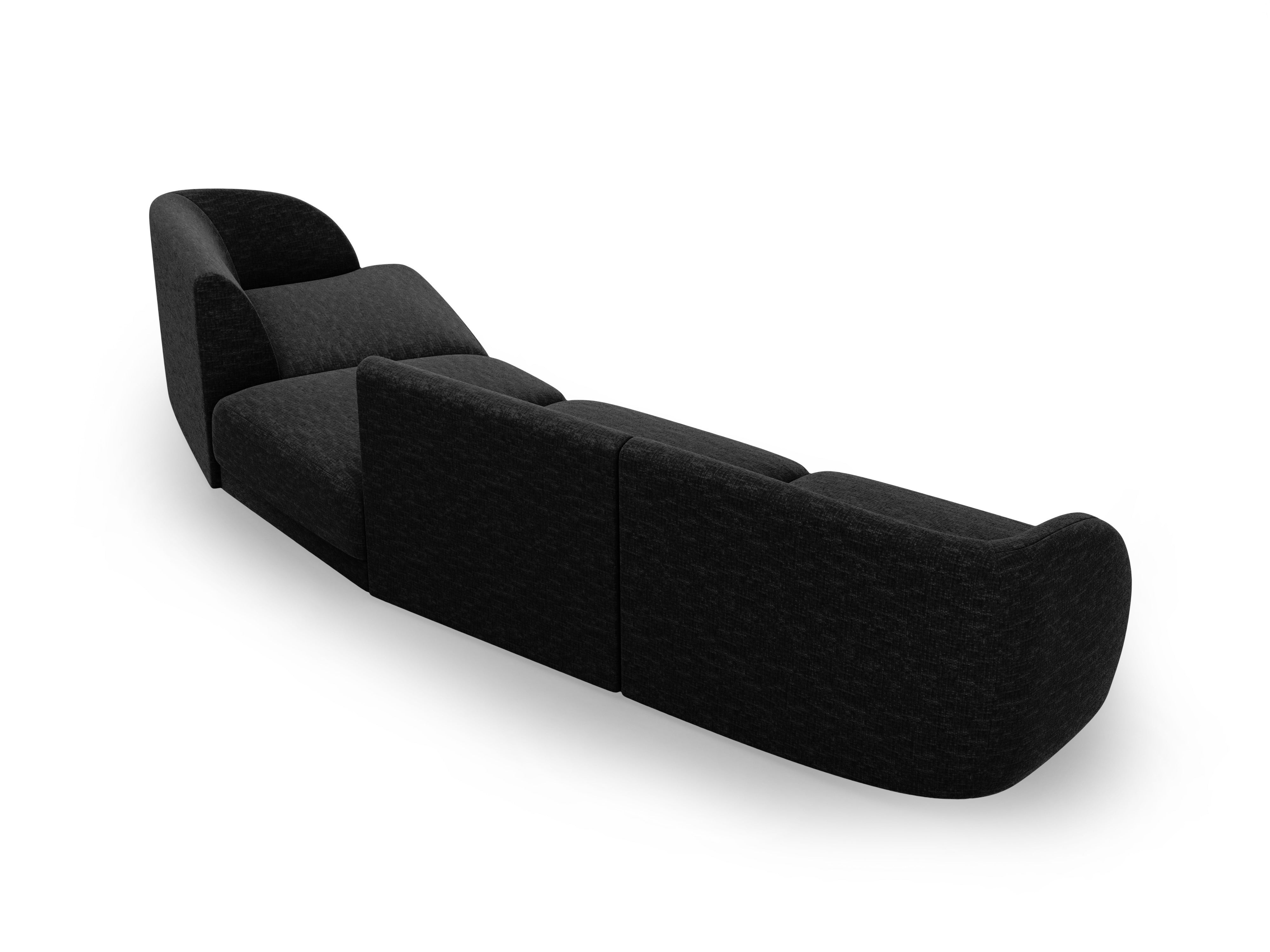 Modularsofa rechtsseitig für 6 Personen MILEY schwarzes Chenille