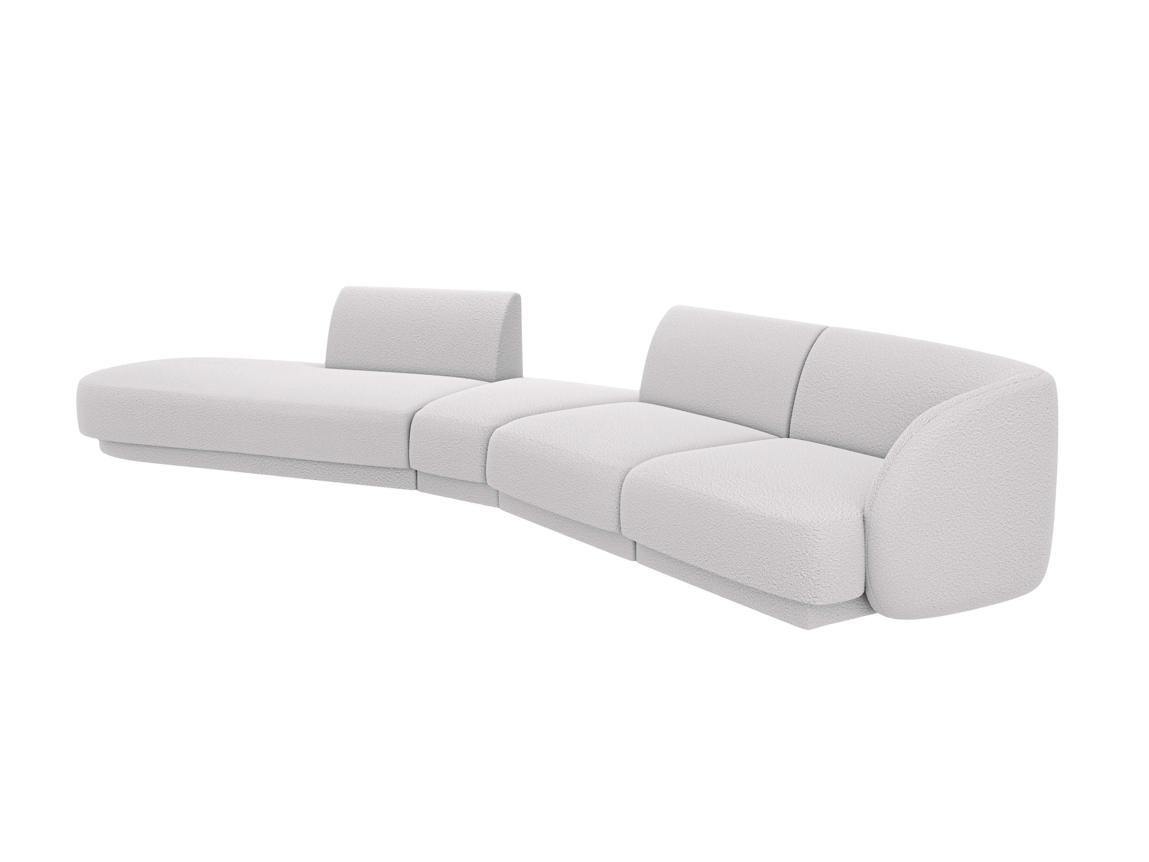 Left-facing modular corner sofa for 7 people MILEY light gray boucle