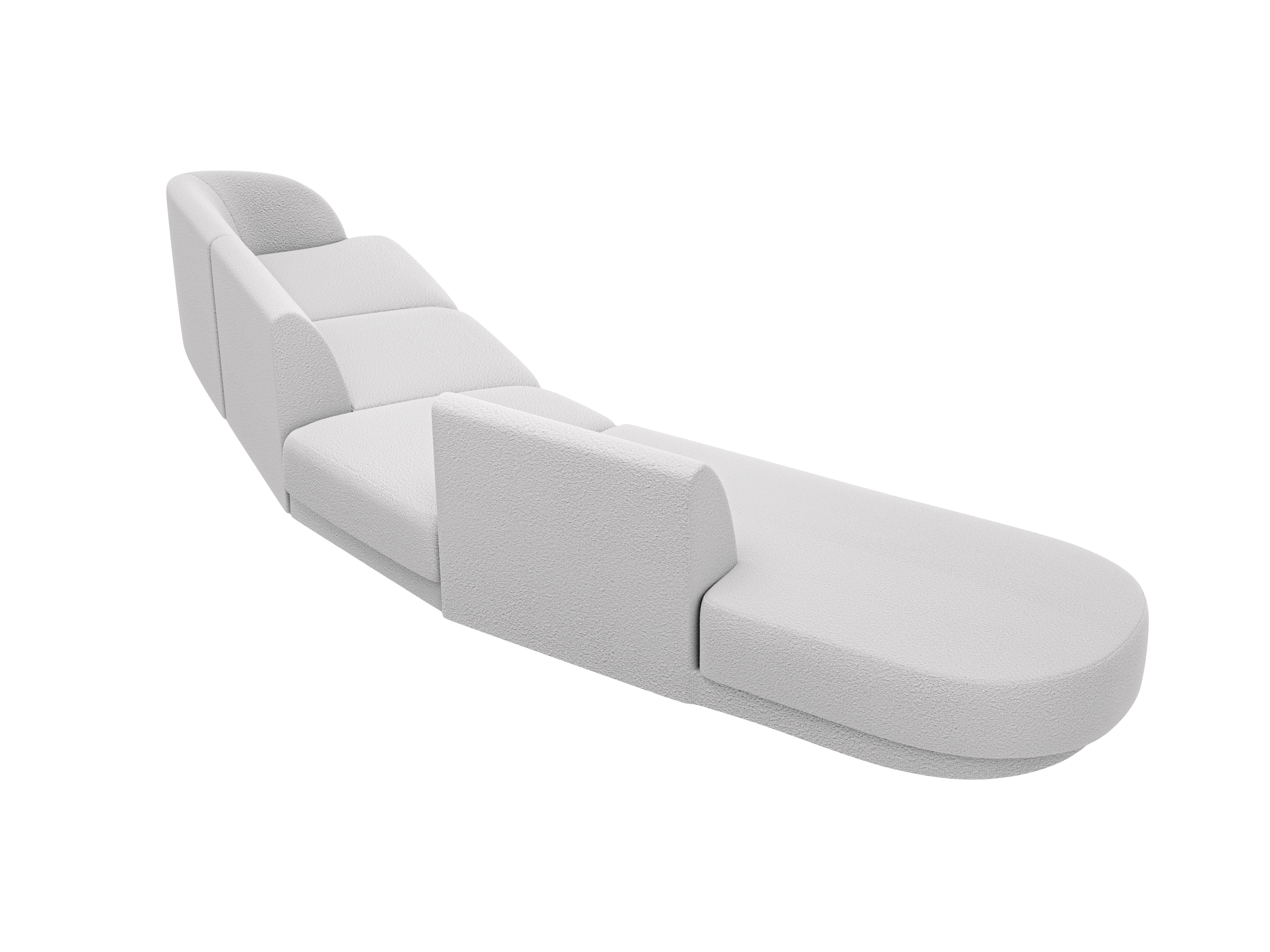 Left-facing modular corner sofa for 7 people MILEY light gray boucle
