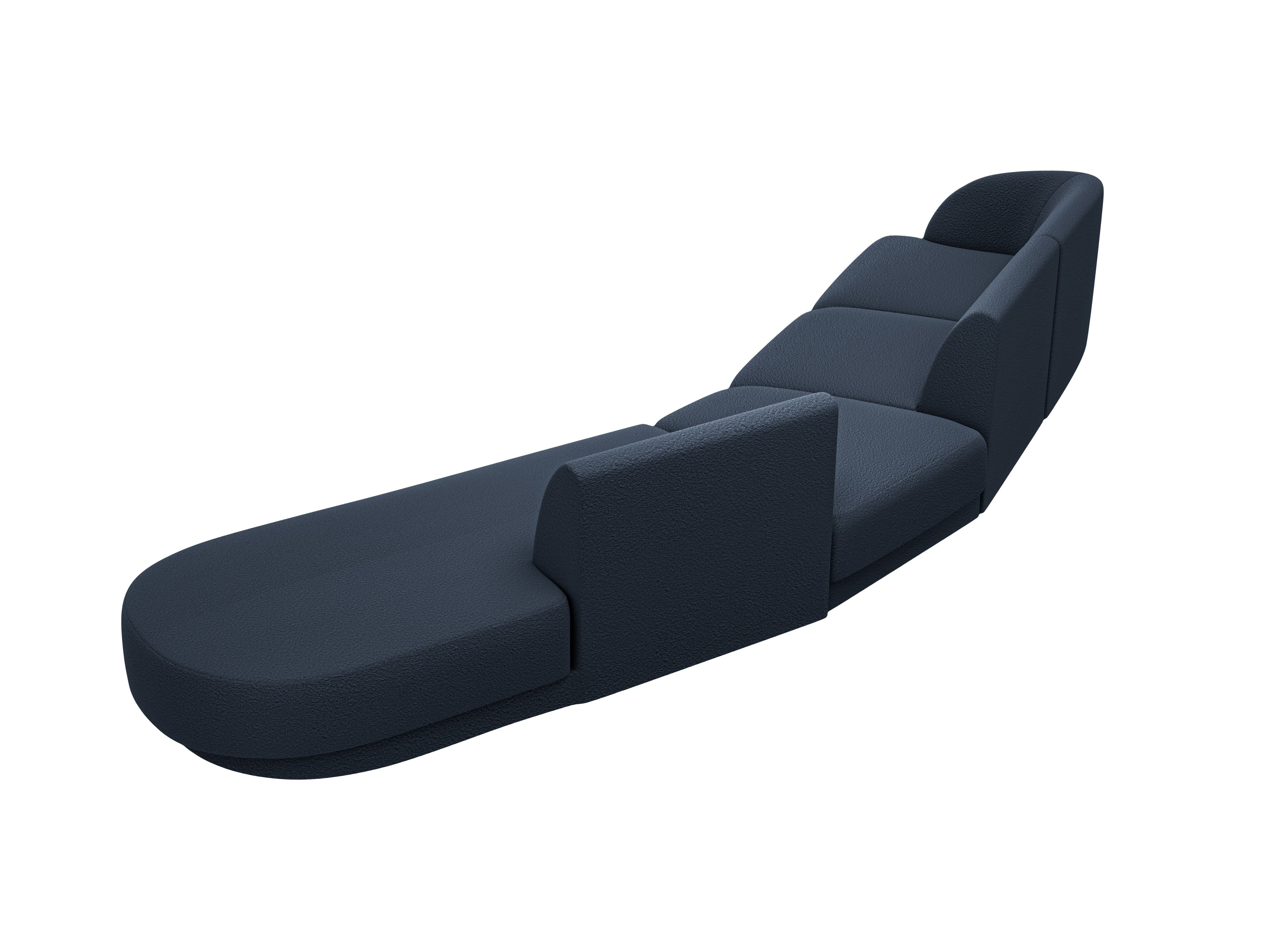 Modularer Ecksofa rechtsseitig 7-sitzig MILEY dunkelblau Boucle