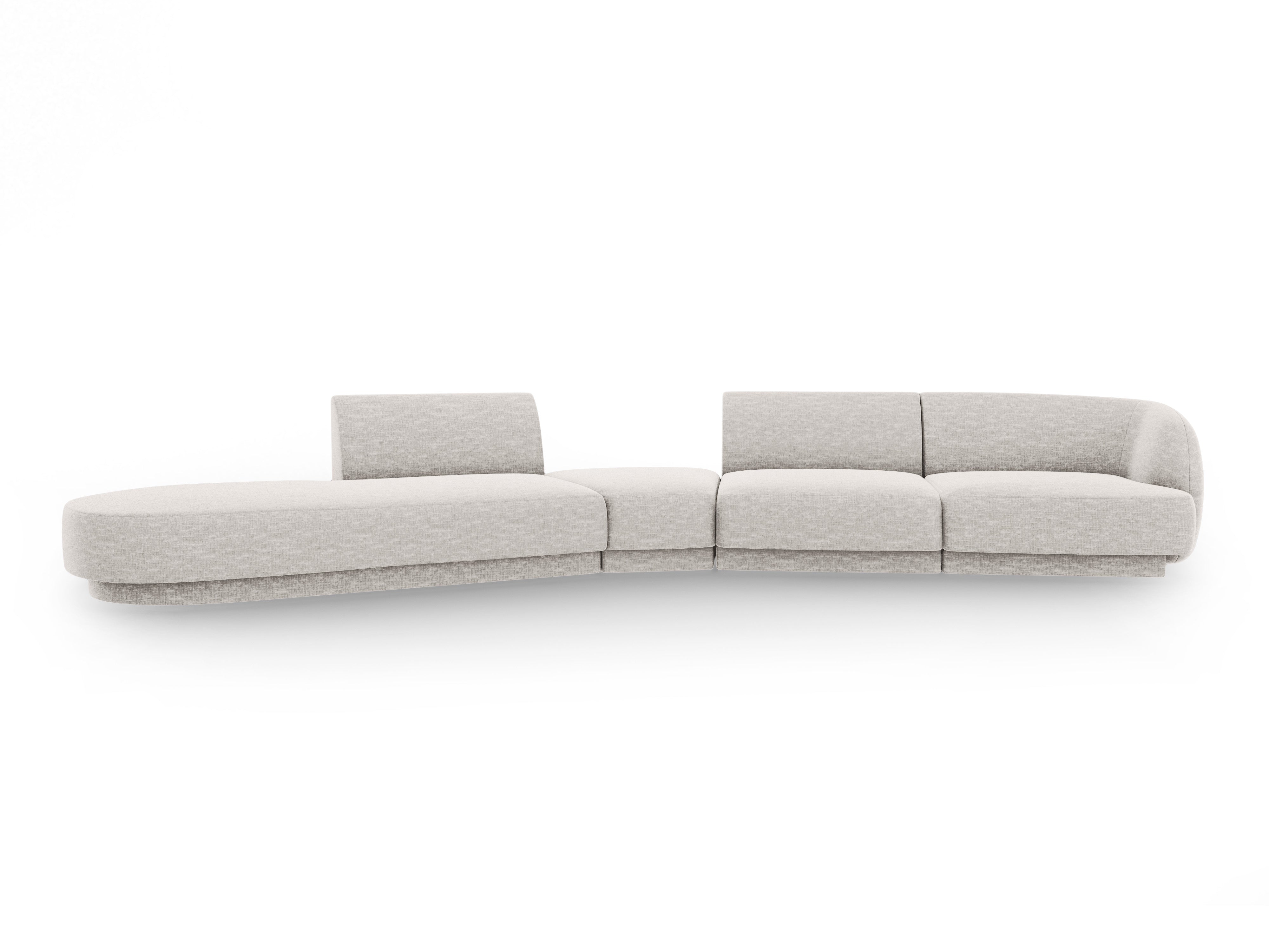 Modulares Ecksofa linksseitig für 7 Personen MILEY graues Chenille