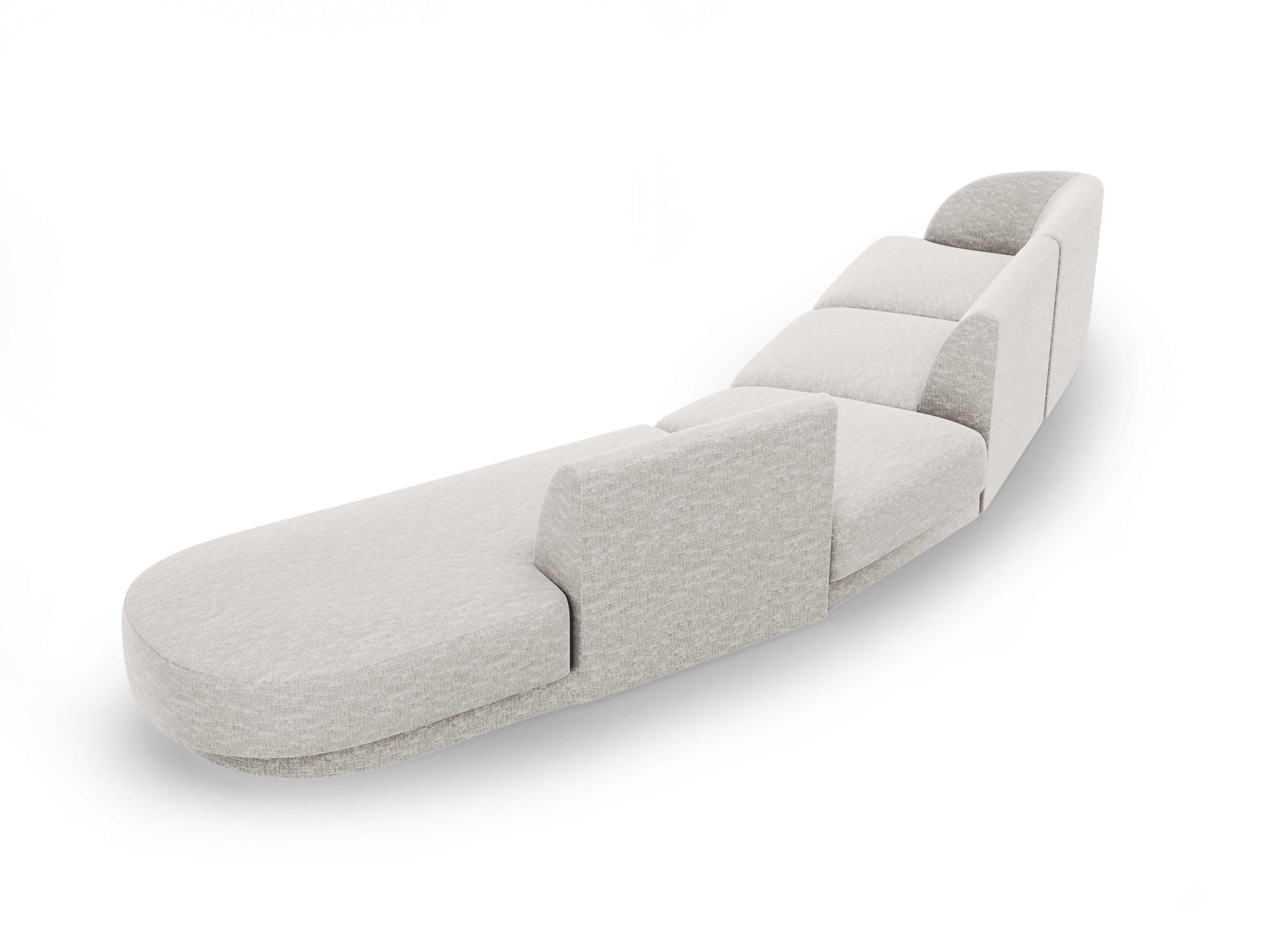 Modularer Ecksofa rechtsseitig 7-sitzig MILEY graues Chenille
