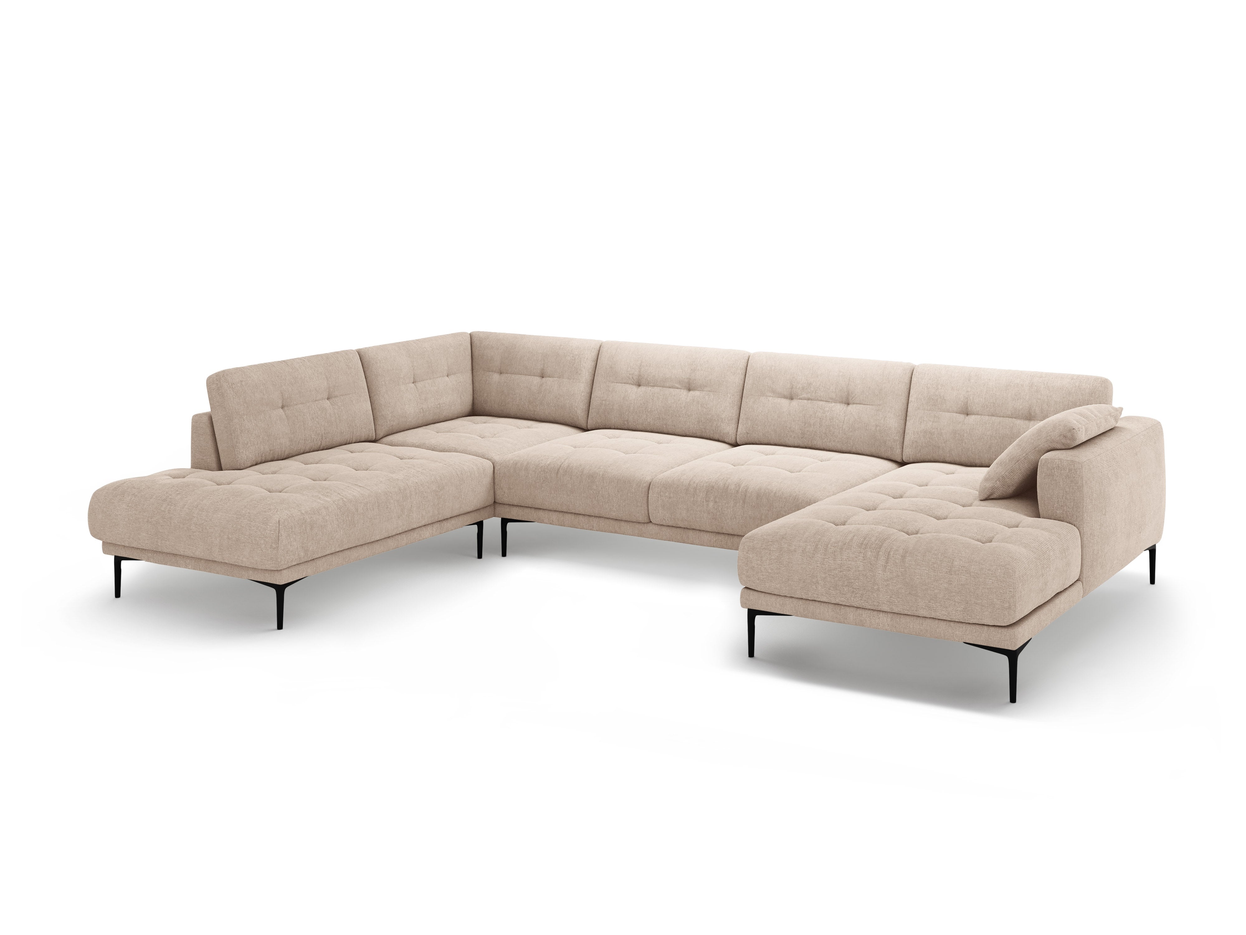 Left-sided panoramic corner sofa BEMY sandy chenille