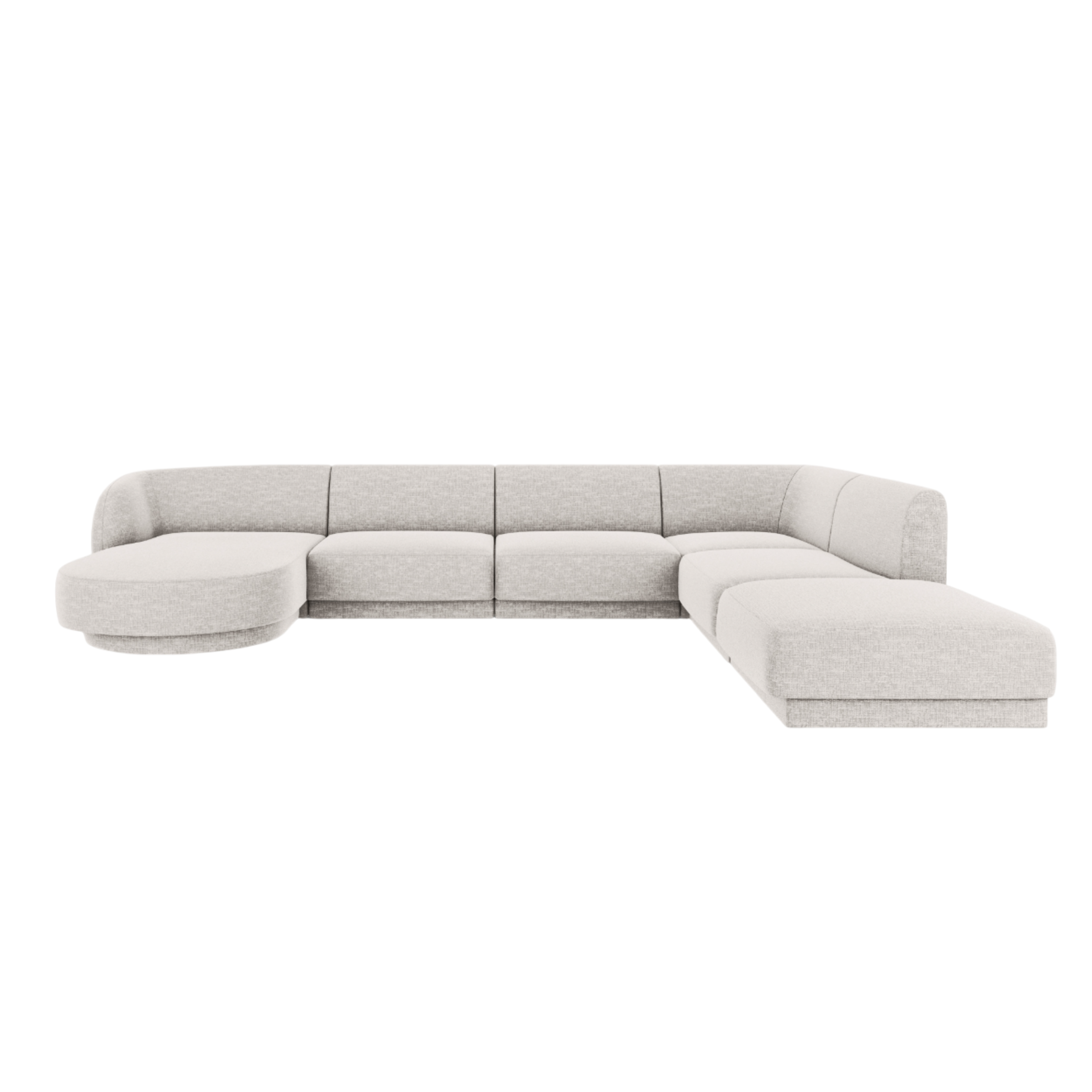 Right-facing U-shaped corner sofa MILEY gray chenille