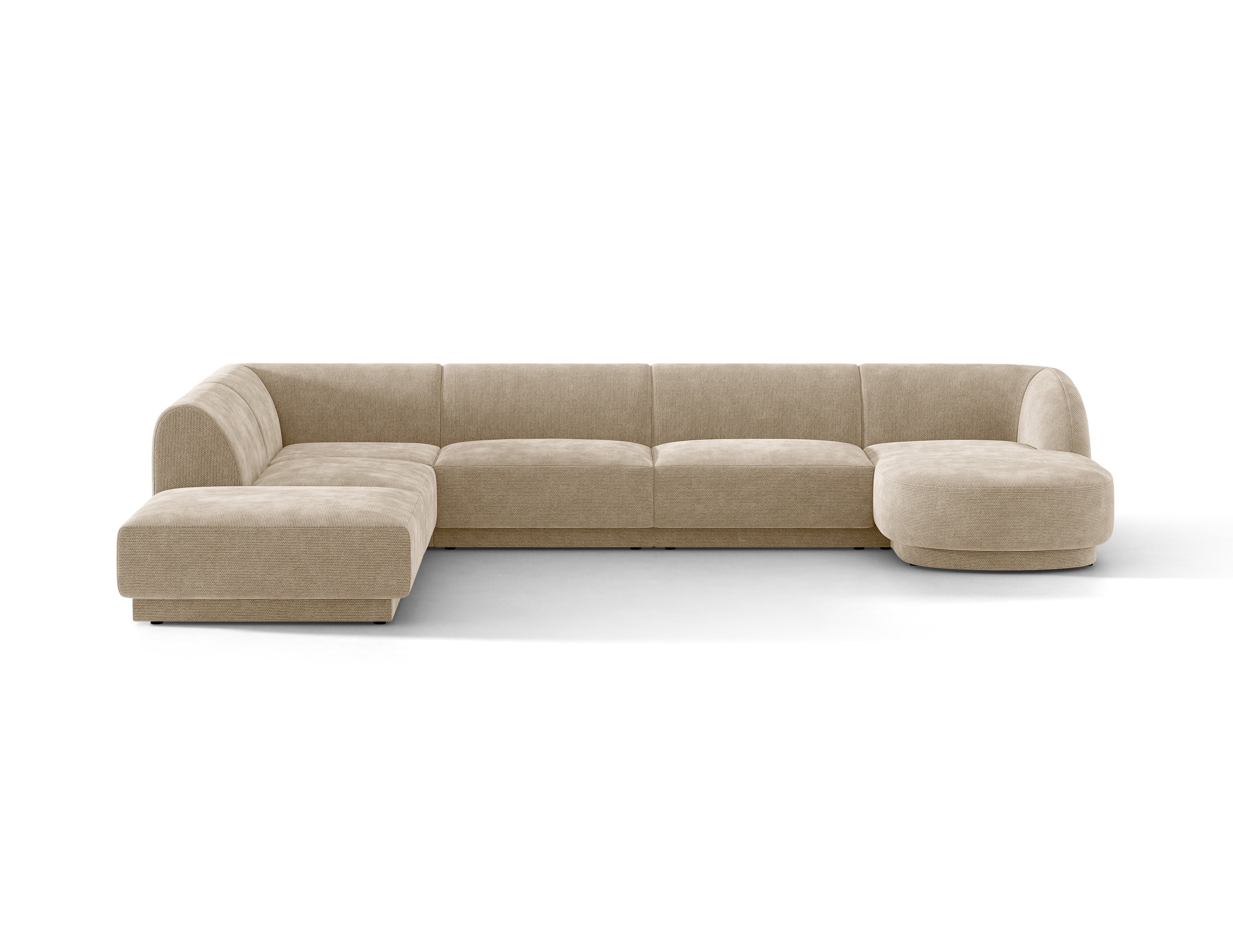 U-förmiger Ecksofa links MILEY beige Chenille