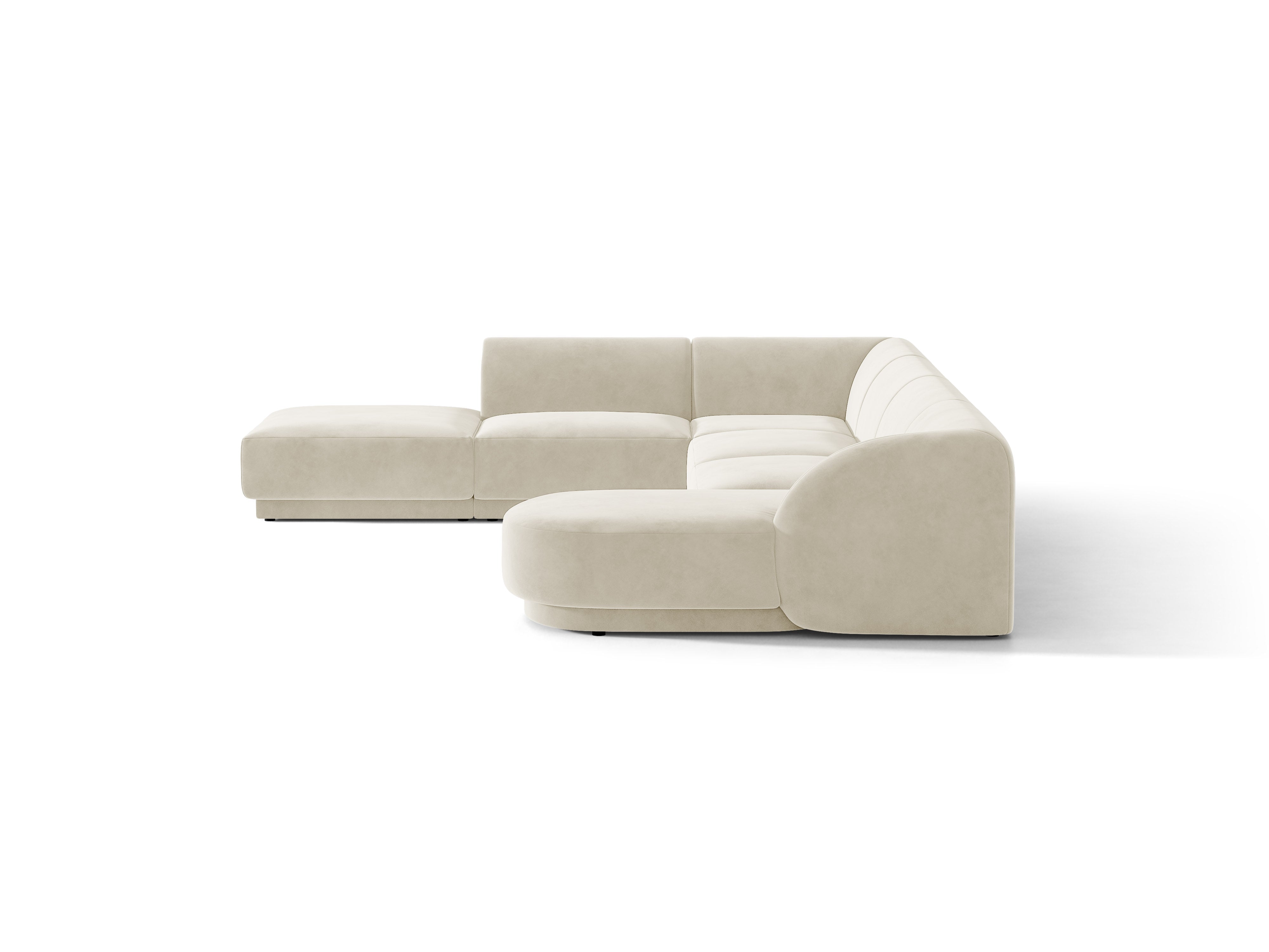 Samt-Ecksofa für 6 Personen in U-Form links MILEY beige