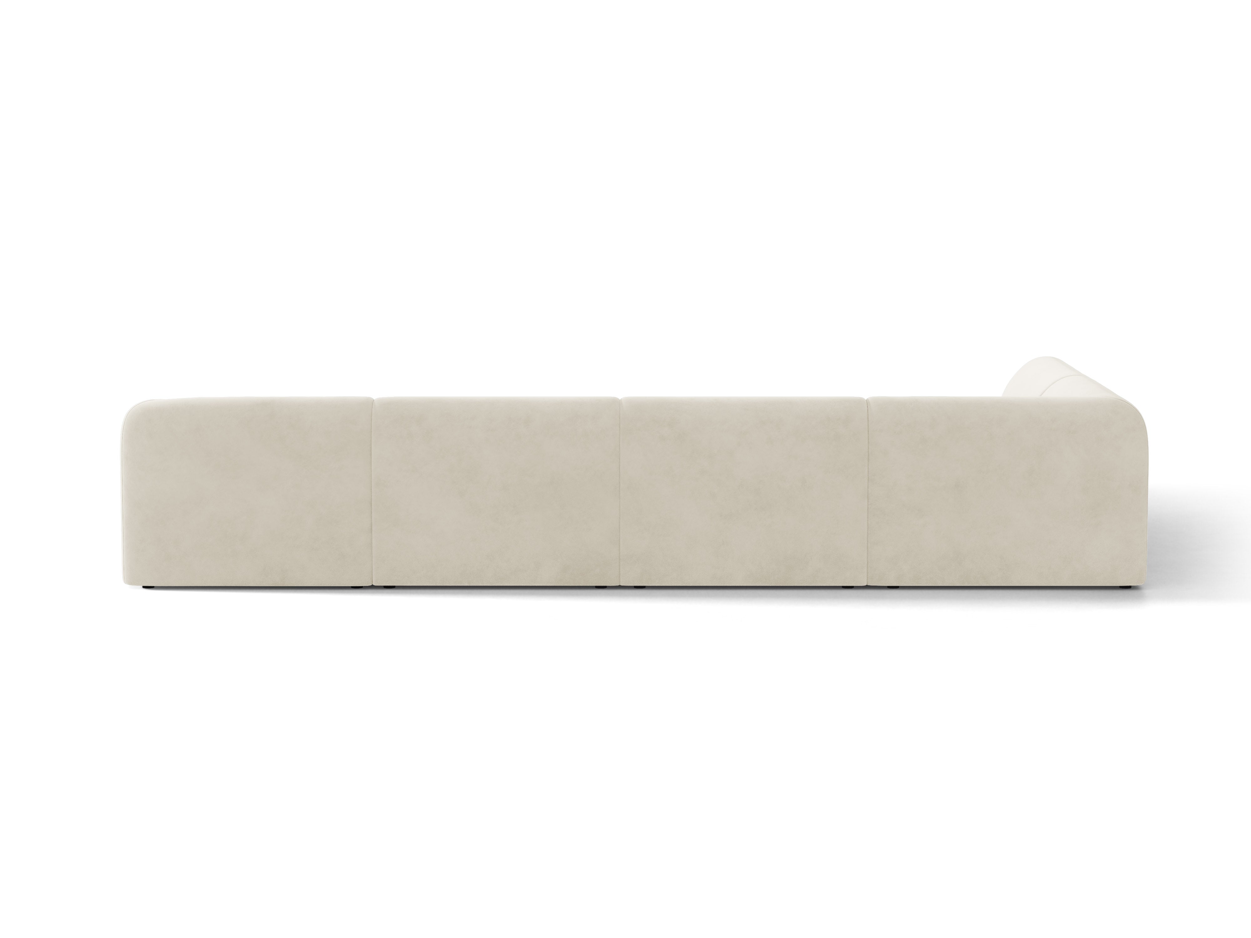Samt-Ecksofa für 6 Personen in U-Form links MILEY beige