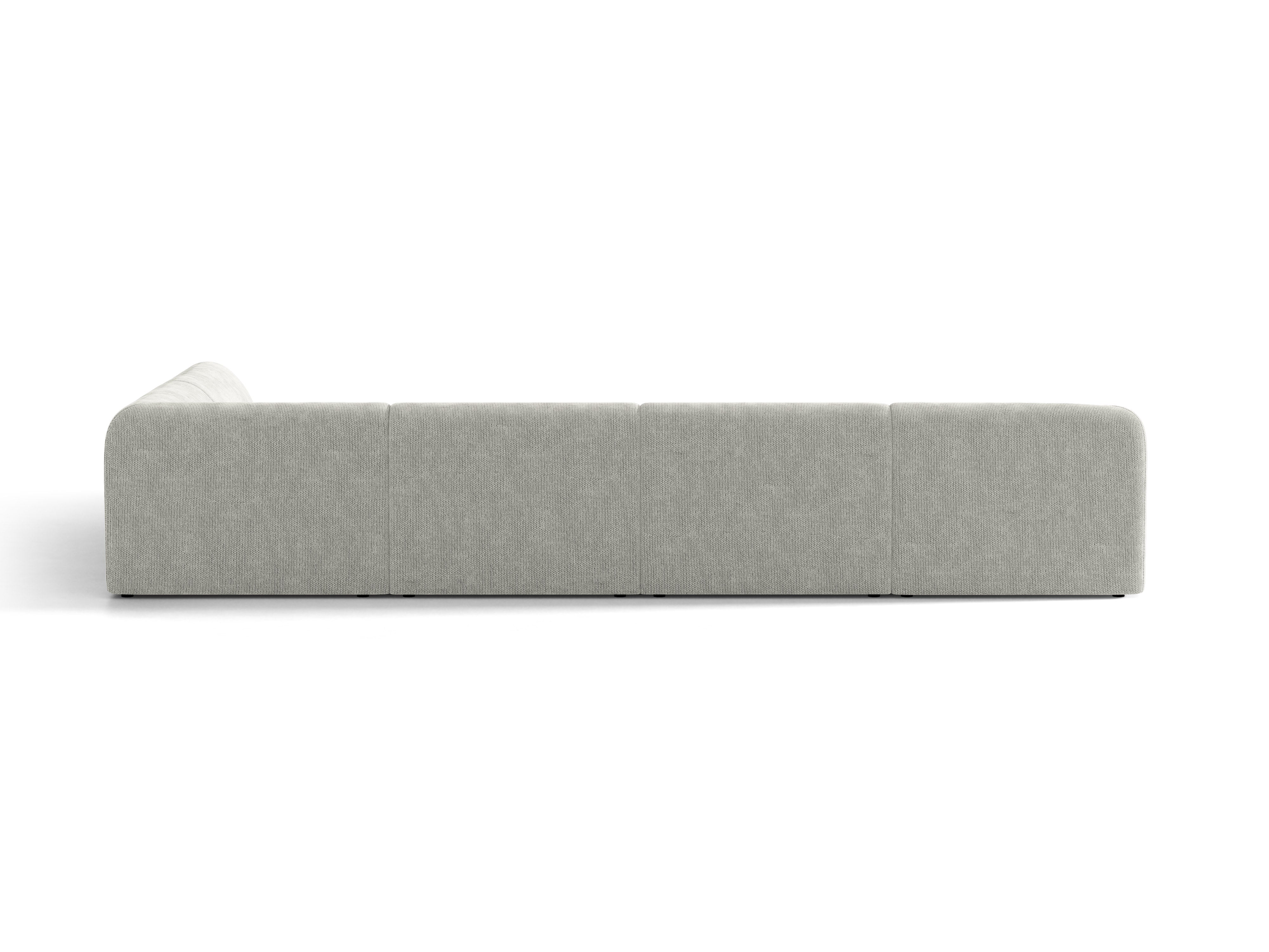 U-förmige rechteckige Couch MILEY graues Chenille
