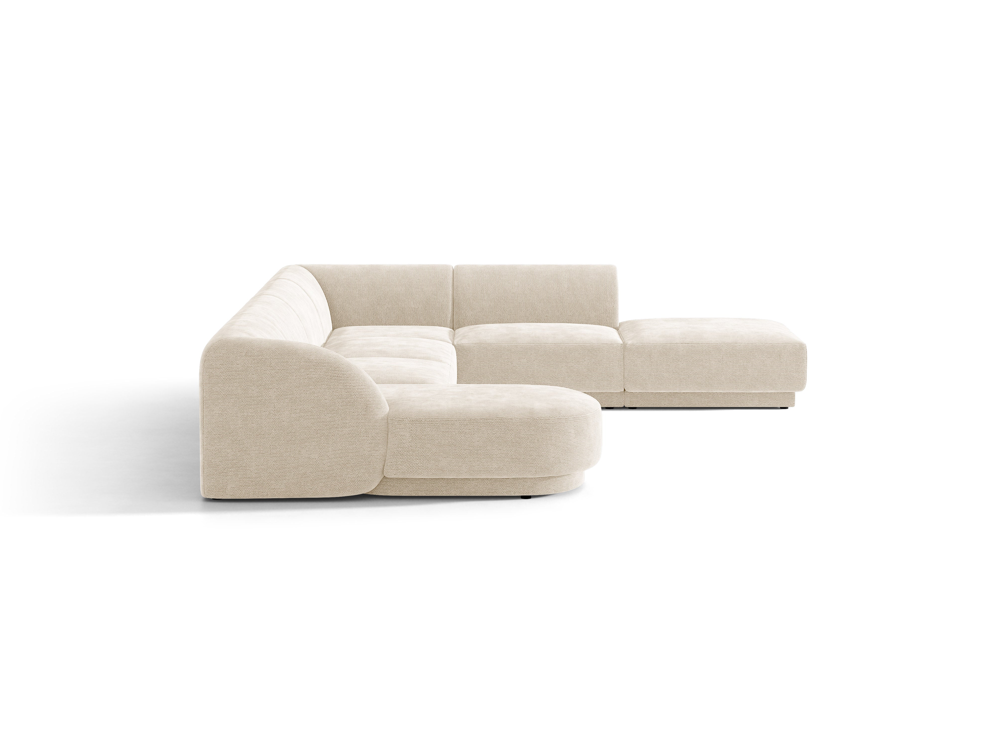 U-förmiger Ecksofa rechts MILEY Elfenbein Chenille