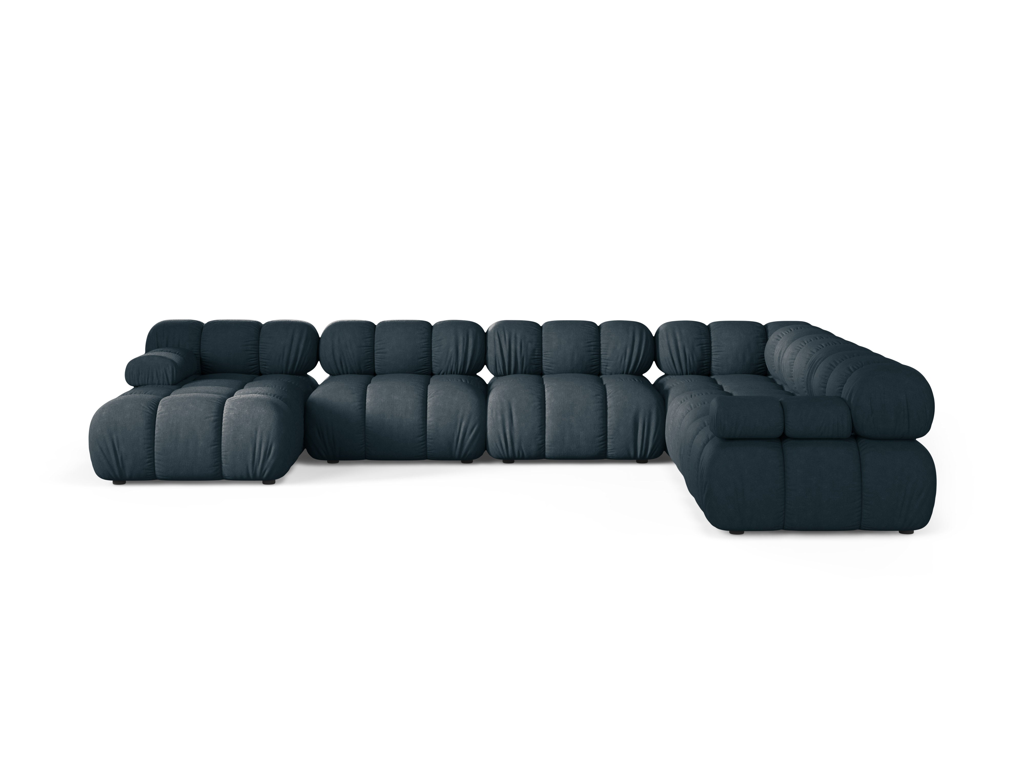 Panoramischer Ecksofa rechts BELLIS tief petrol
