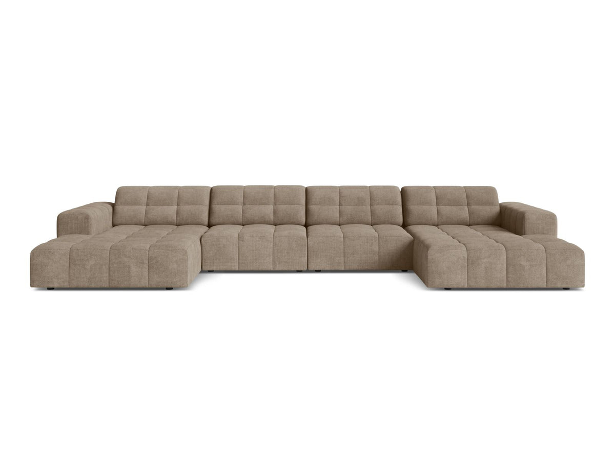 Sofa panoramiczna 6-osobowa JENNIFER ciemnobeżowy szenil – Micadoni