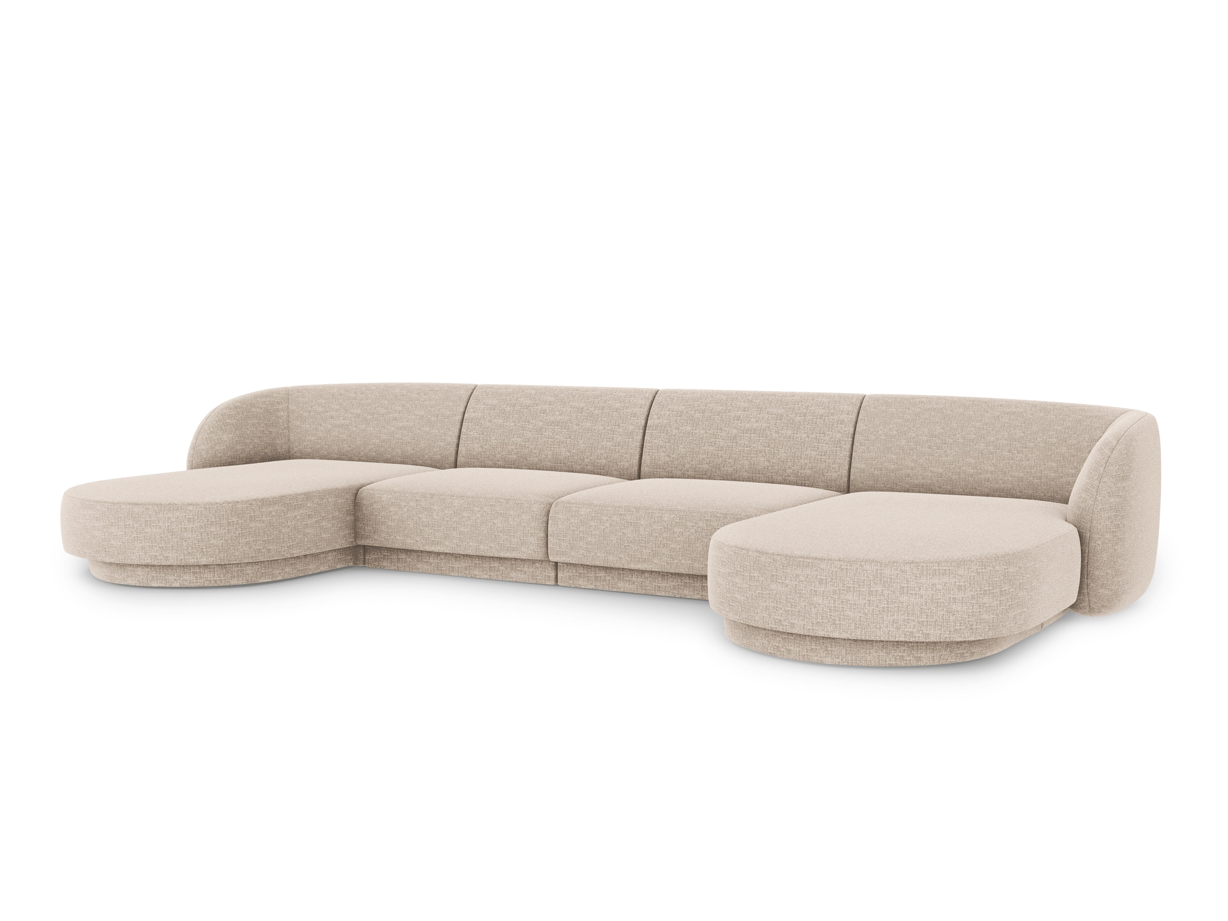 U-förmiger Ecksofa MILEY beige Chenille