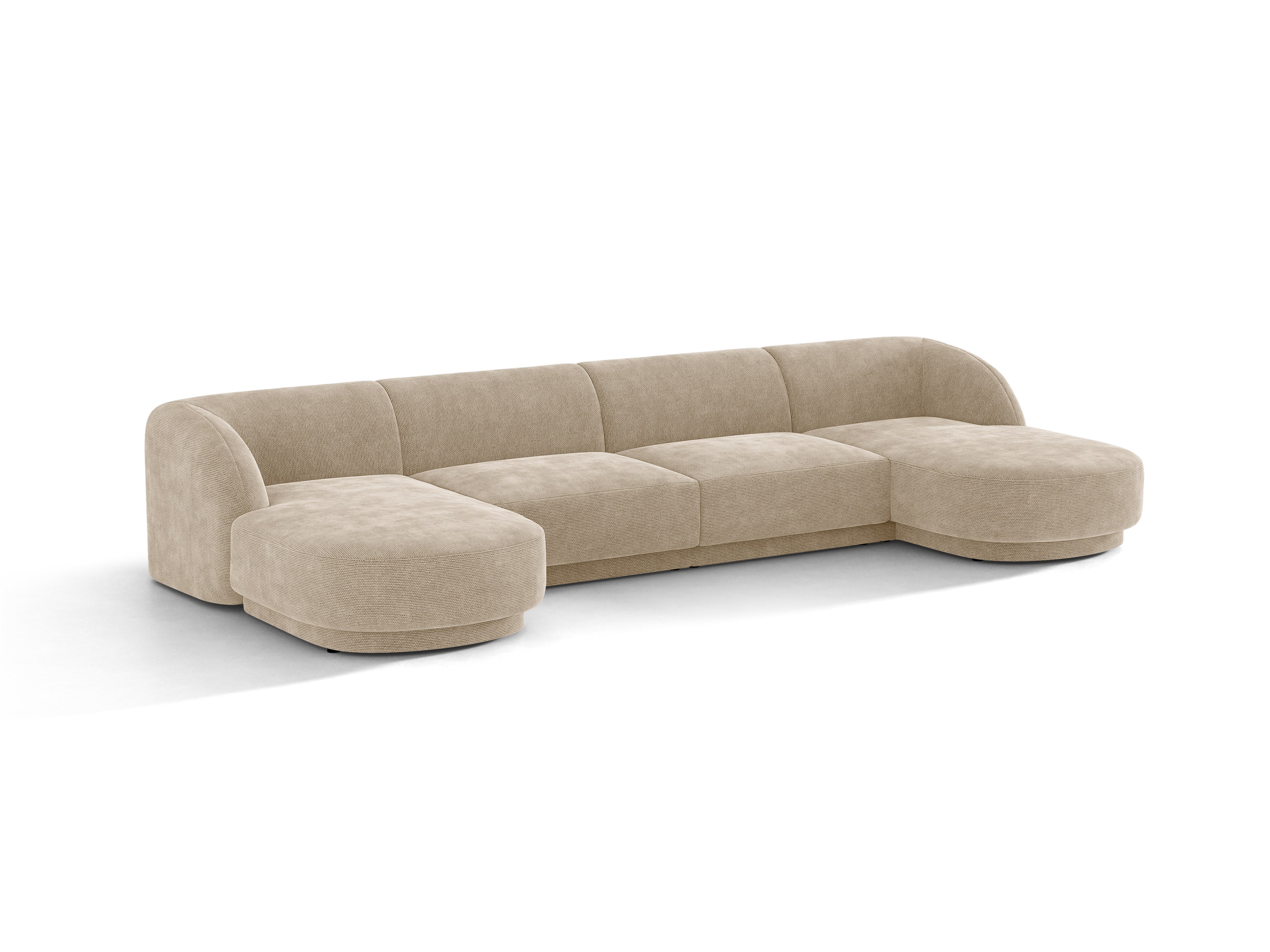 U-förmiger Ecksofa MILEY beige Chenille
