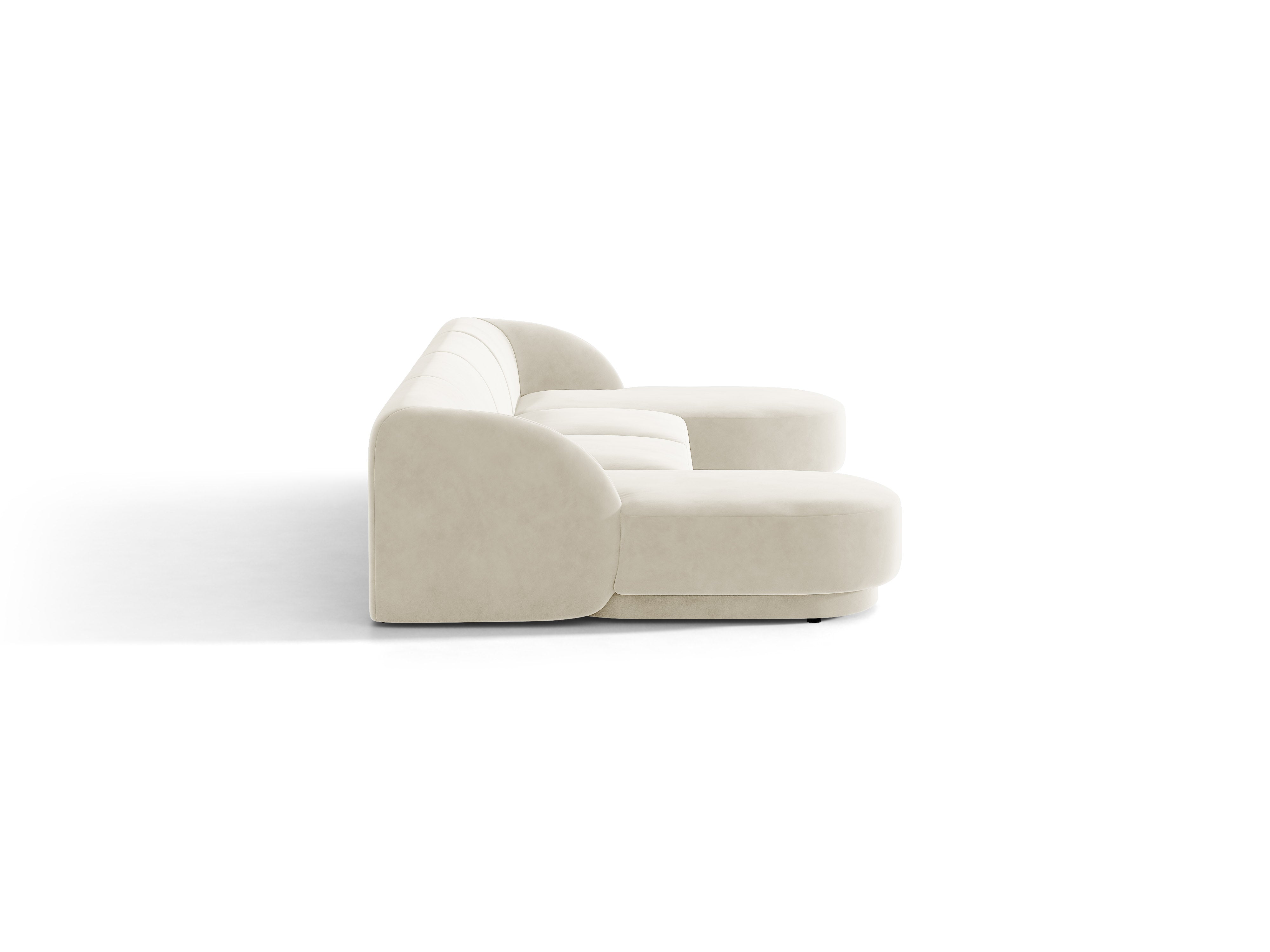 Panoramischer Samt-Ecksofa für 5 Personen MILEY beige