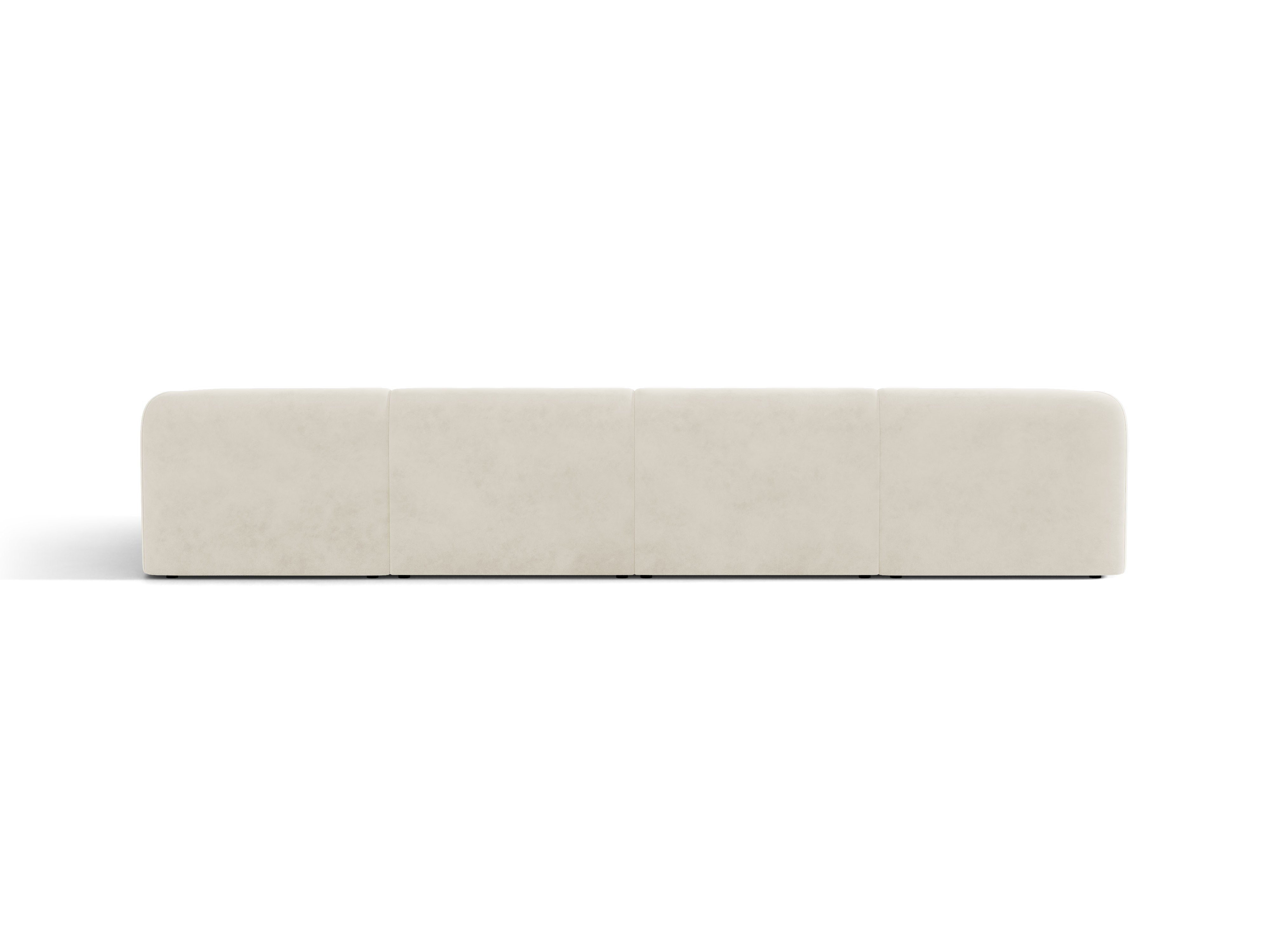Panoramischer Samt-Ecksofa für 5 Personen MILEY beige