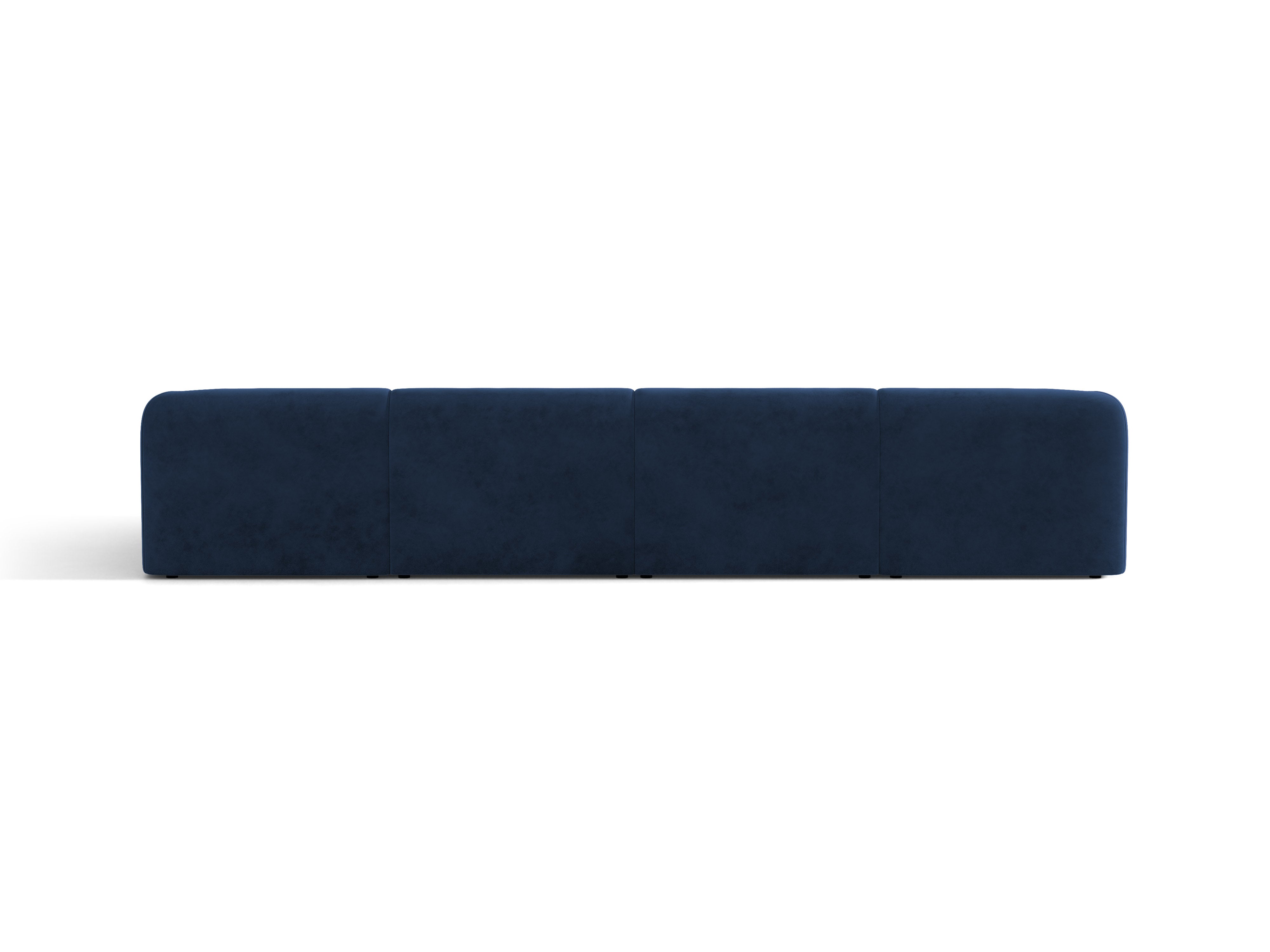 Samt-Ecksofa für 5 Personen MILEY in Marineblau