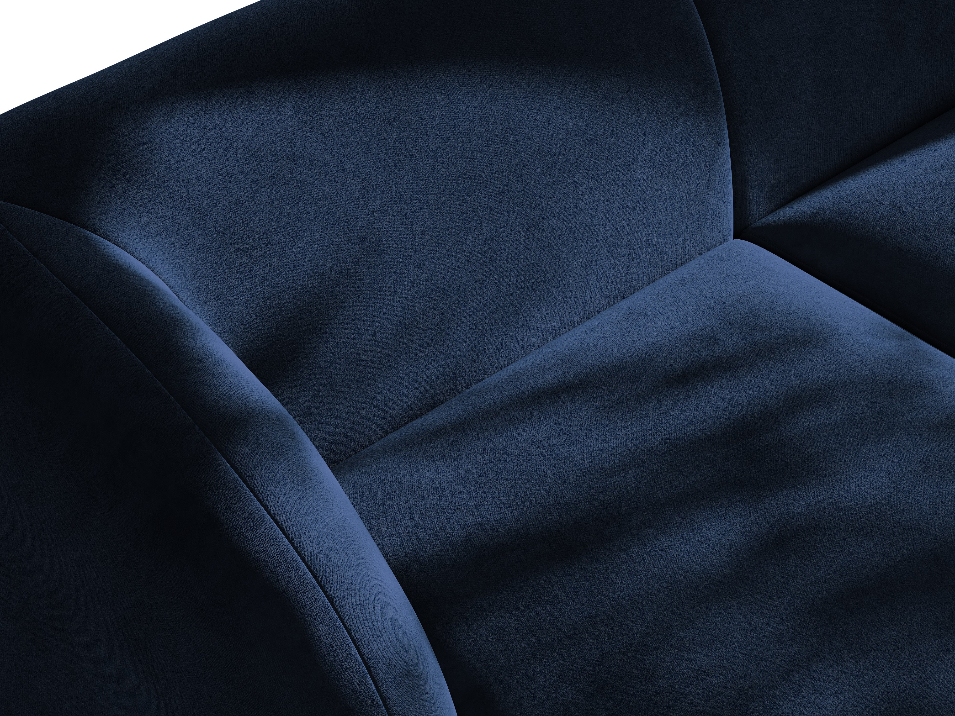Samt-Ecksofa für 5 Personen MILEY in Marineblau